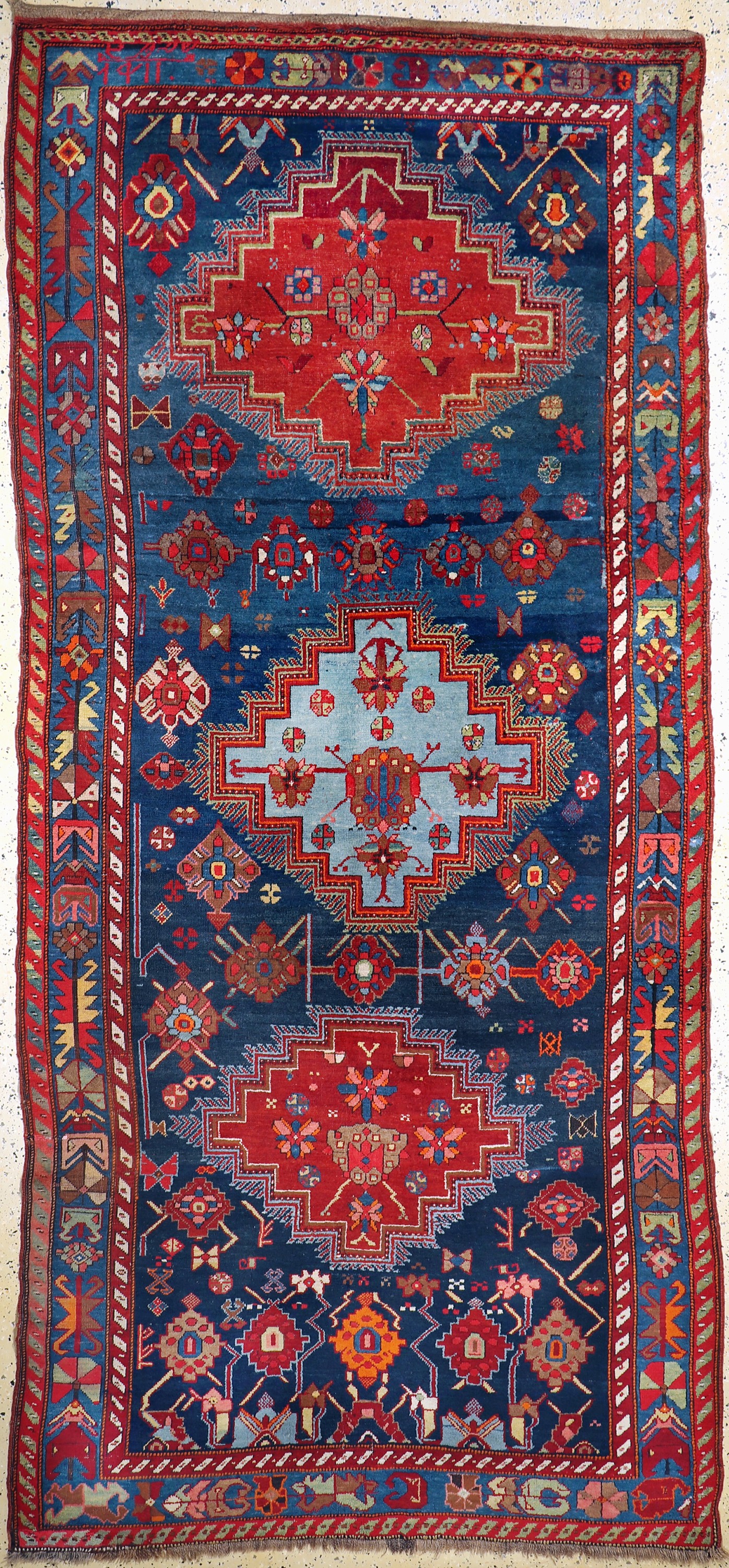 Antiker Kazak, Kaukasus, um 1900, Wolle aufWolle, ca. 356 x 160 cm, EHZ: 3