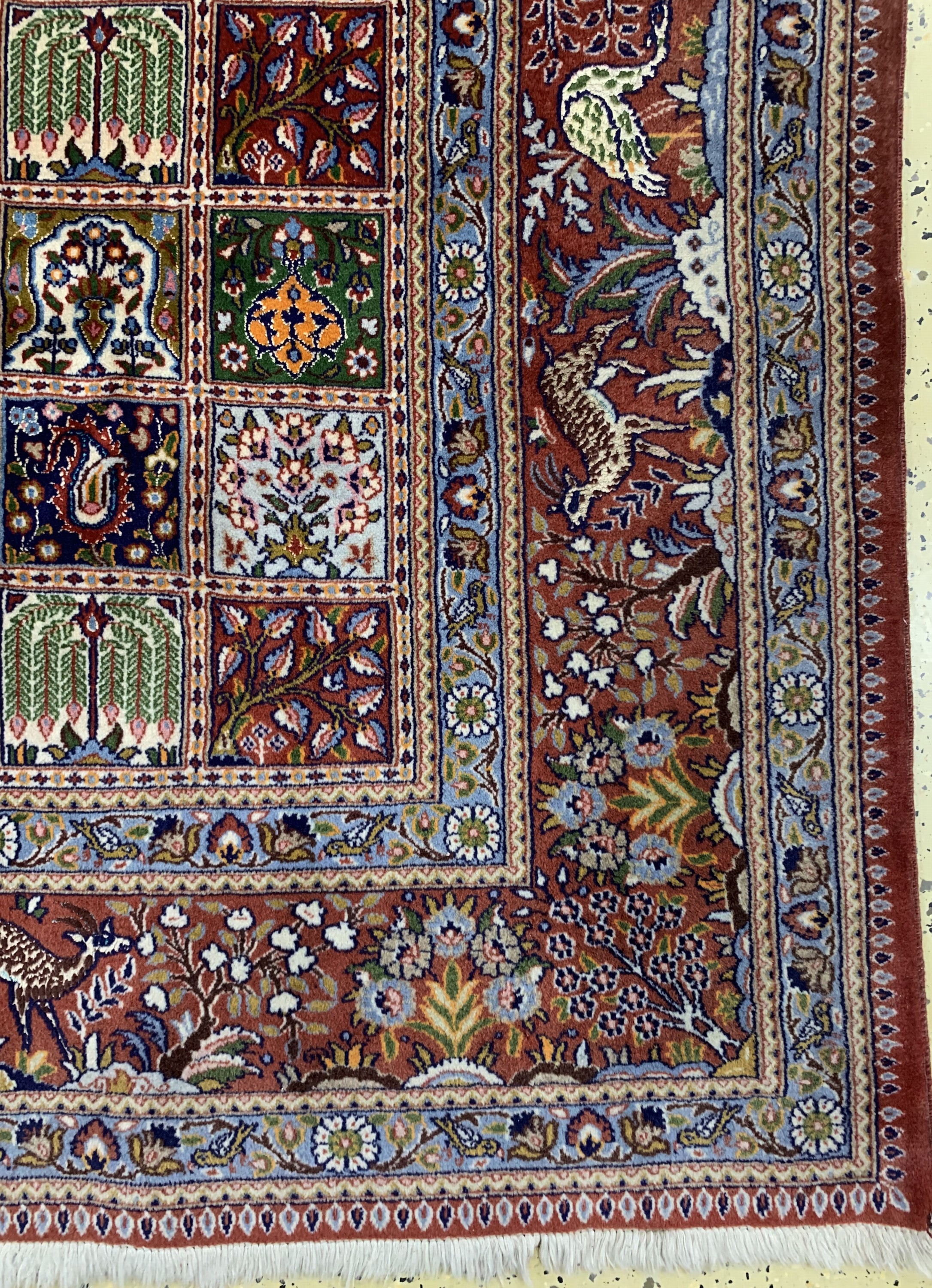 Detail d: Mud Kork fein, Persien, ca. 50 Jahre, Korkwolle mit Seide, ca. 348 x 250 cm, EHZ: 3