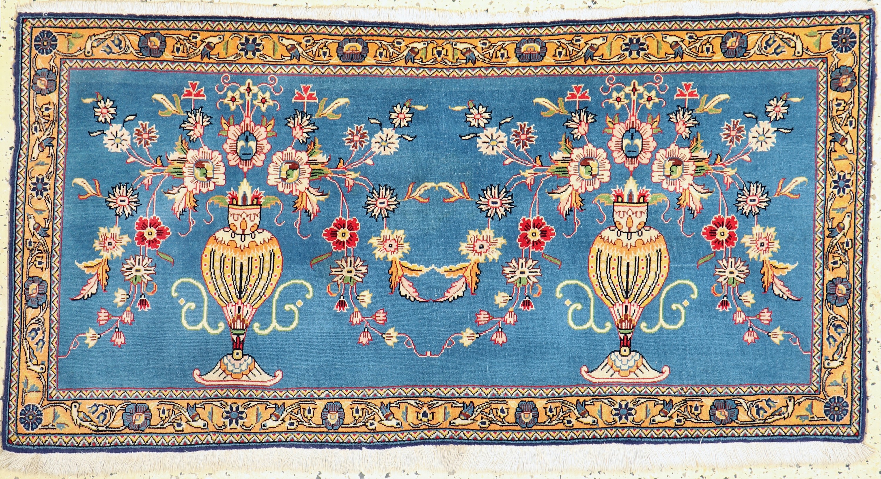 Ghom Kork, Persien, ca. 50 Jahre, Korkwollemit Seide, ca. 140 x 70 cm, EHZ: 2-3