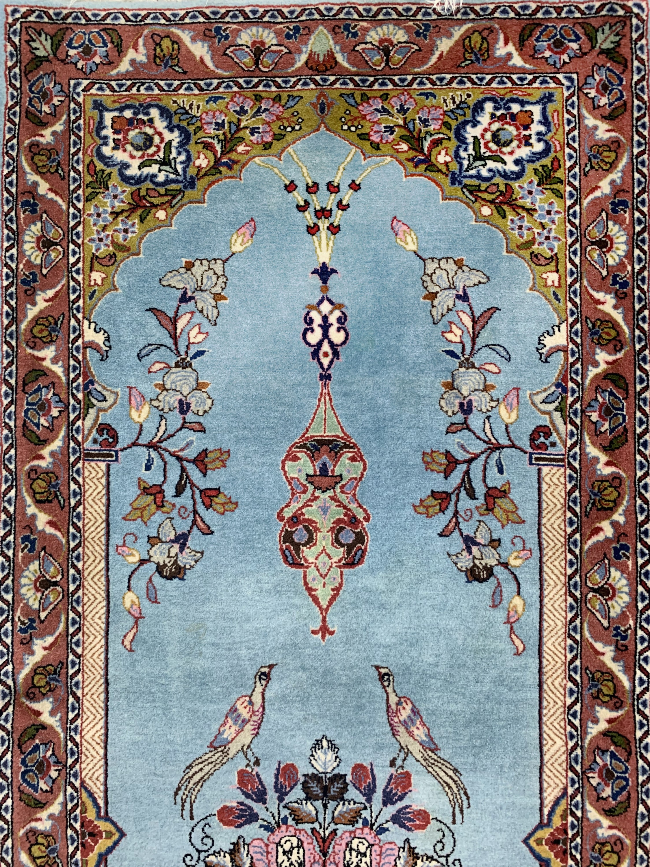 Detail a: Konvolut aus Ghom Kork(Seidengrund), ca, 140 x 73 cm, Sarogh, Persien, ca. 50 Jahre, Kork wolle auf Baumwolle, ca. 136 x 72 cm, EHZ: 2