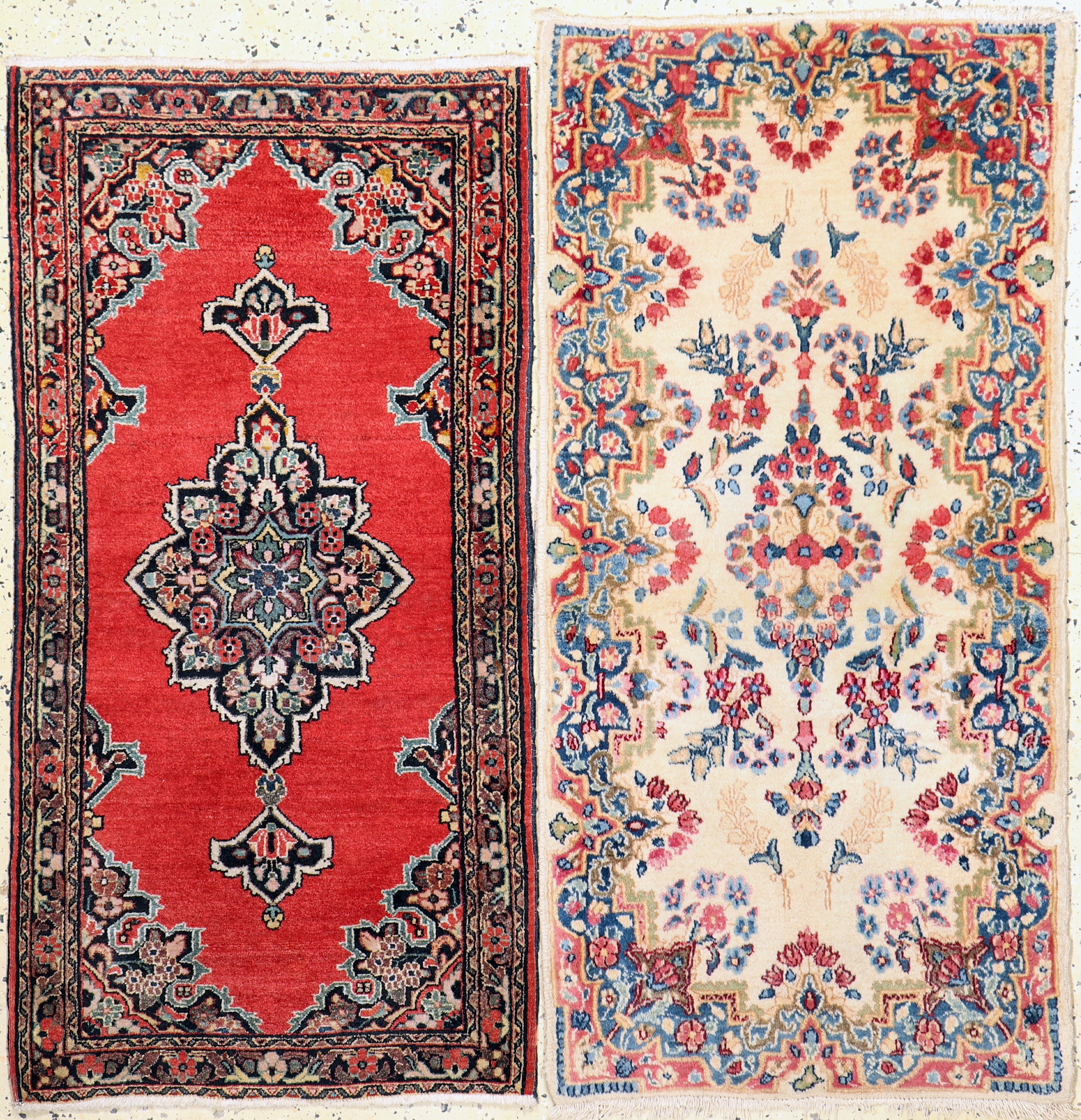 Konvolut Sarogh & Kerman, Persien, um 1950, Wolle auf Baumwolle, ca. 120 x 60 cm, EHZ: 2