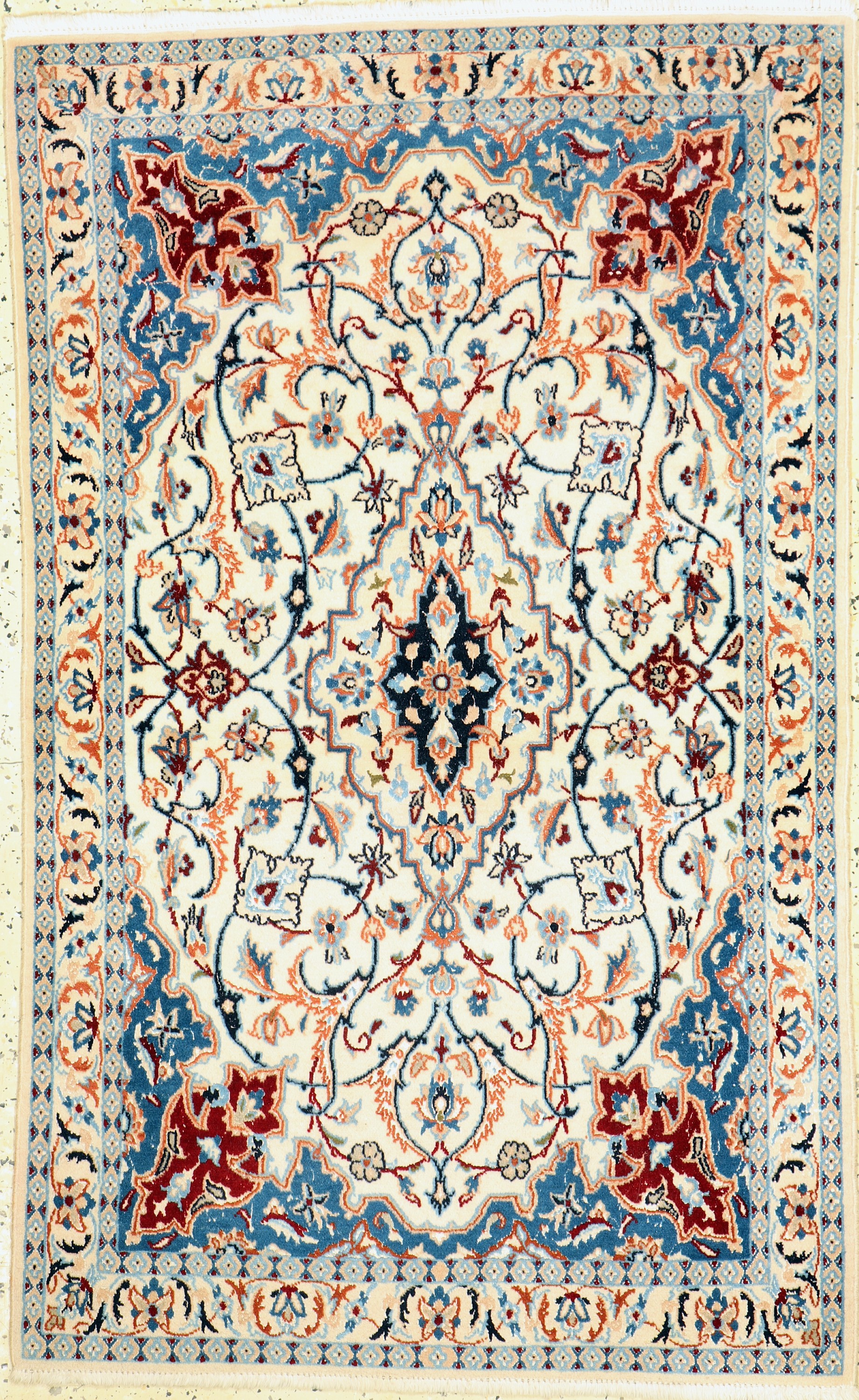 Nain fein(9 La), Persien, ca. 50 Jahre, Korkwolle mit Seide, ca. 134 x 83 cm, EHZ: 2