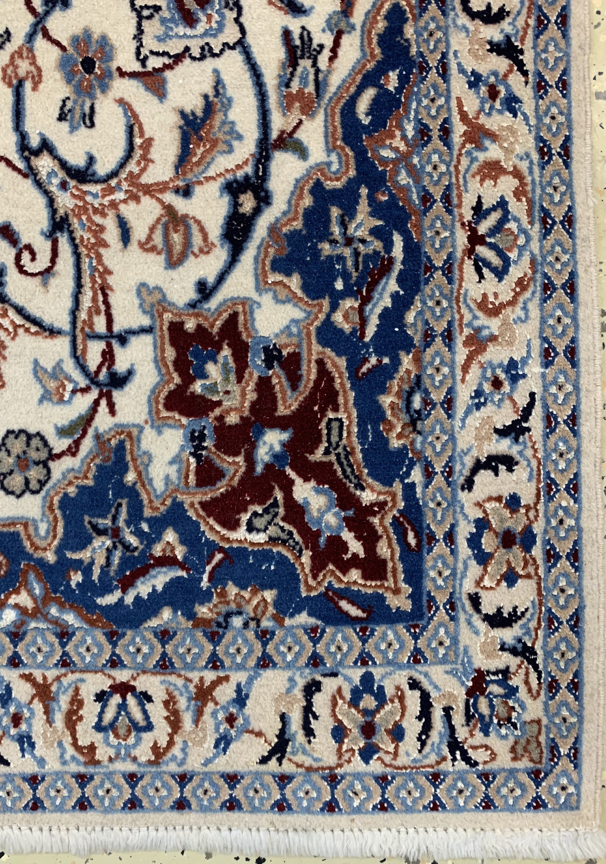 Detail a: Nain fein(9 La), Persien, ca. 50 Jahre, Korkwolle mit Seide, ca. 134 x 83 cm, EHZ: 2