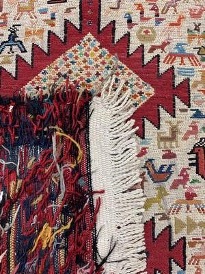 26740833b - Mixed lot of 4 Poschti, silk Mauri Afganistan,approx. 90 x 60 cm, Bukhara & Yerevan, Russia,approx. 90 x 60 cm, Sumakh, Persia, approx. 90x 60 cm, condition: 2. Rugs, Carpets & Flatweaves