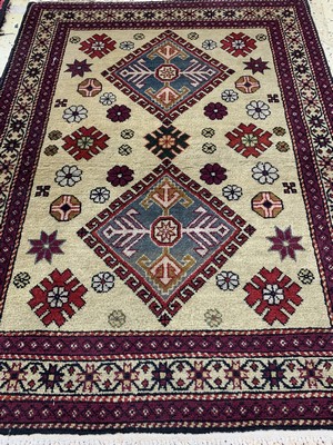 26740833g - Mixed lot of 4 Poschti, silk Mauri Afganistan,approx. 90 x 60 cm, Bukhara & Yerevan, Russia,approx. 90 x 60 cm, Sumakh, Persia, approx. 90x 60 cm, condition: 2. Rugs, Carpets & Flatweaves