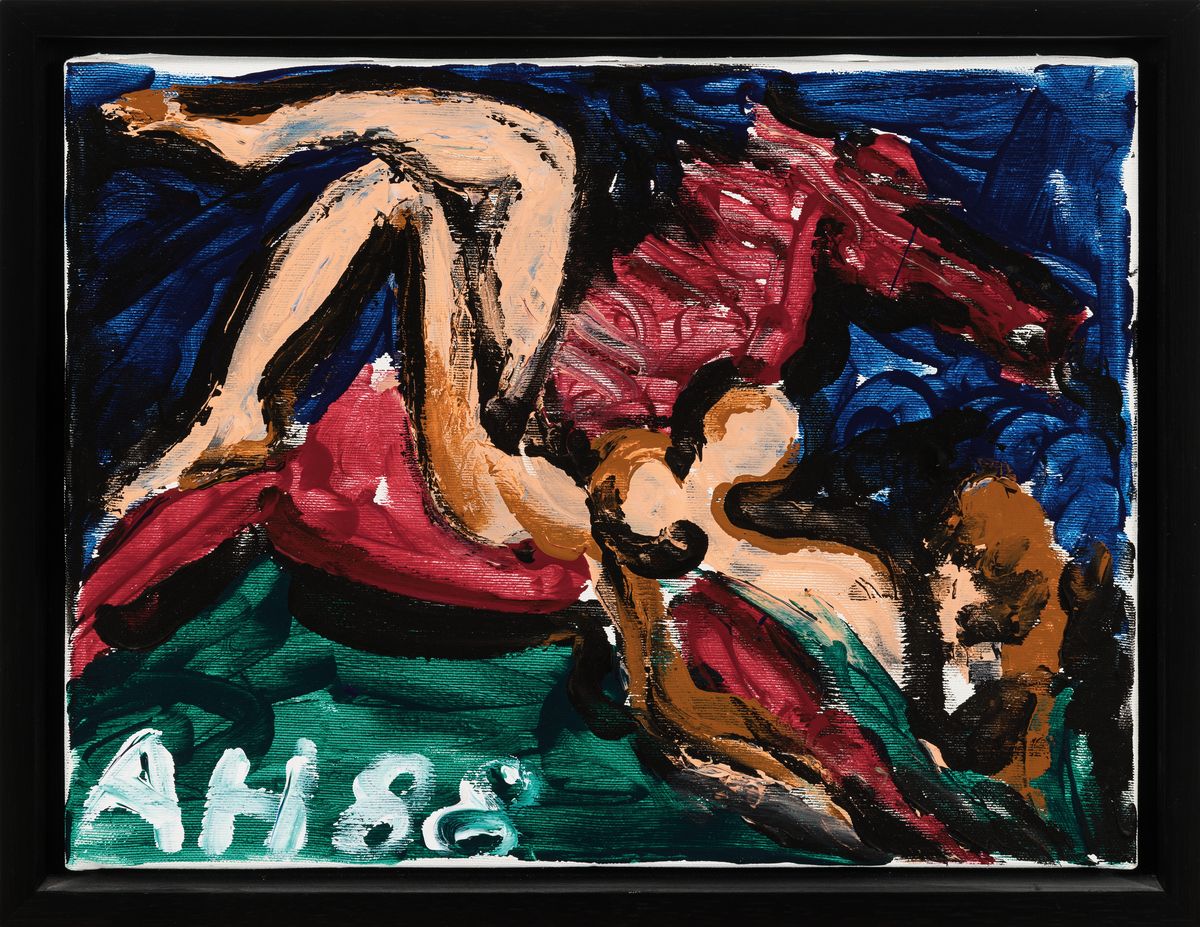 Antonius Höckelmann, 1937 Oelde-2000 Köln, Akt, Öl/Lwd, links unten monogr. und dat. 88, ca. 30x40cm, Schattenfugenrahmen ca. 34x44cm