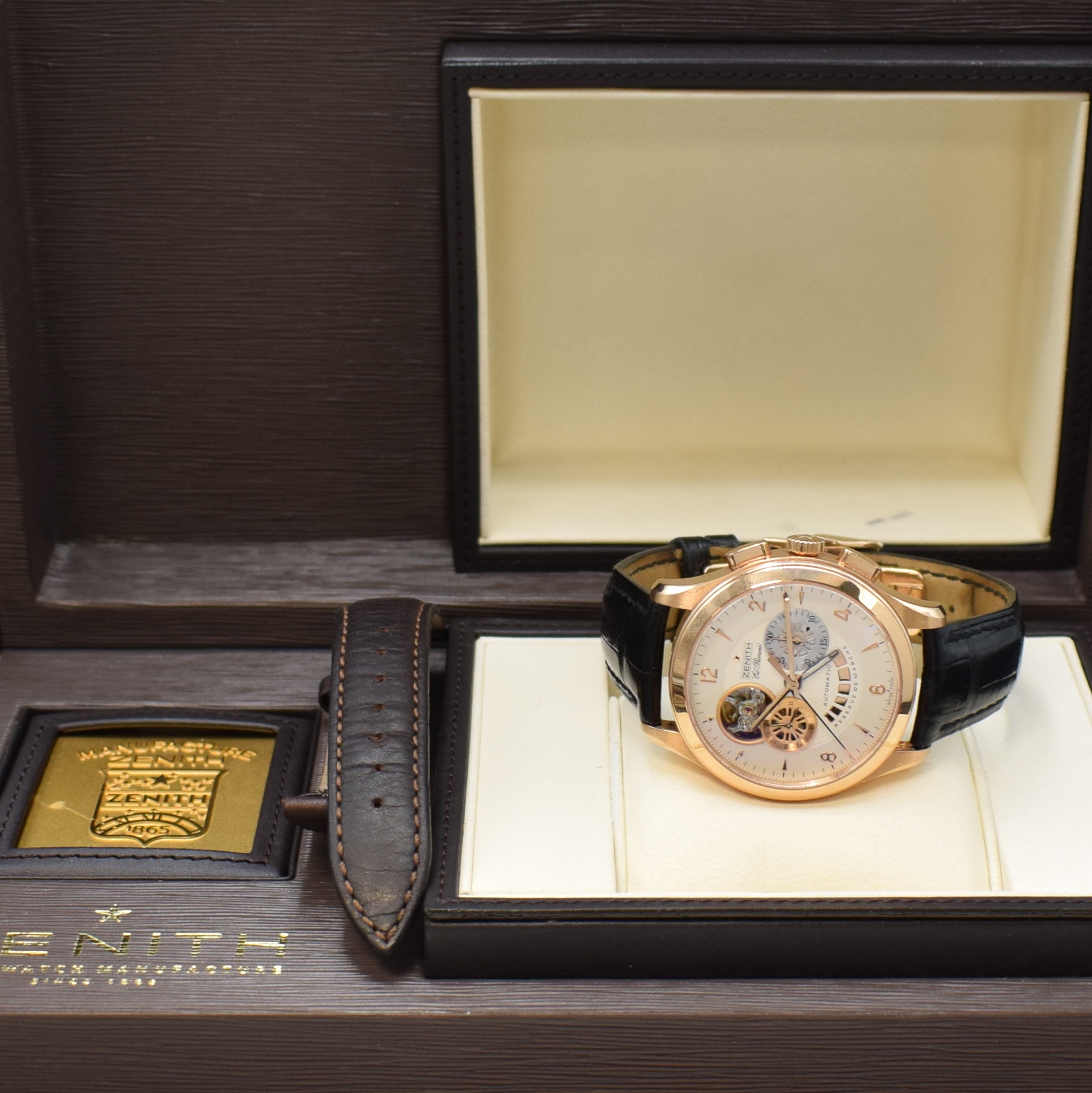 Detail g: ZENITH El Primero Class Schaltradchronograph in RG 750/000 Referenz 18.0510.4021, Schweiz verk. lt. beil. Pap. 10/2008, Automatik, beids. vergl. Geh. ...