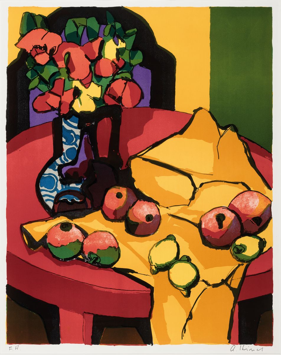 Gernot Kissel, 1939 Worms-2008, drei Farblithographien, alle handsigniert, a) Landschaft, num. 136/150, ca. 49x66cm, u.Gl., R. ca. 65x82cm; b) ...