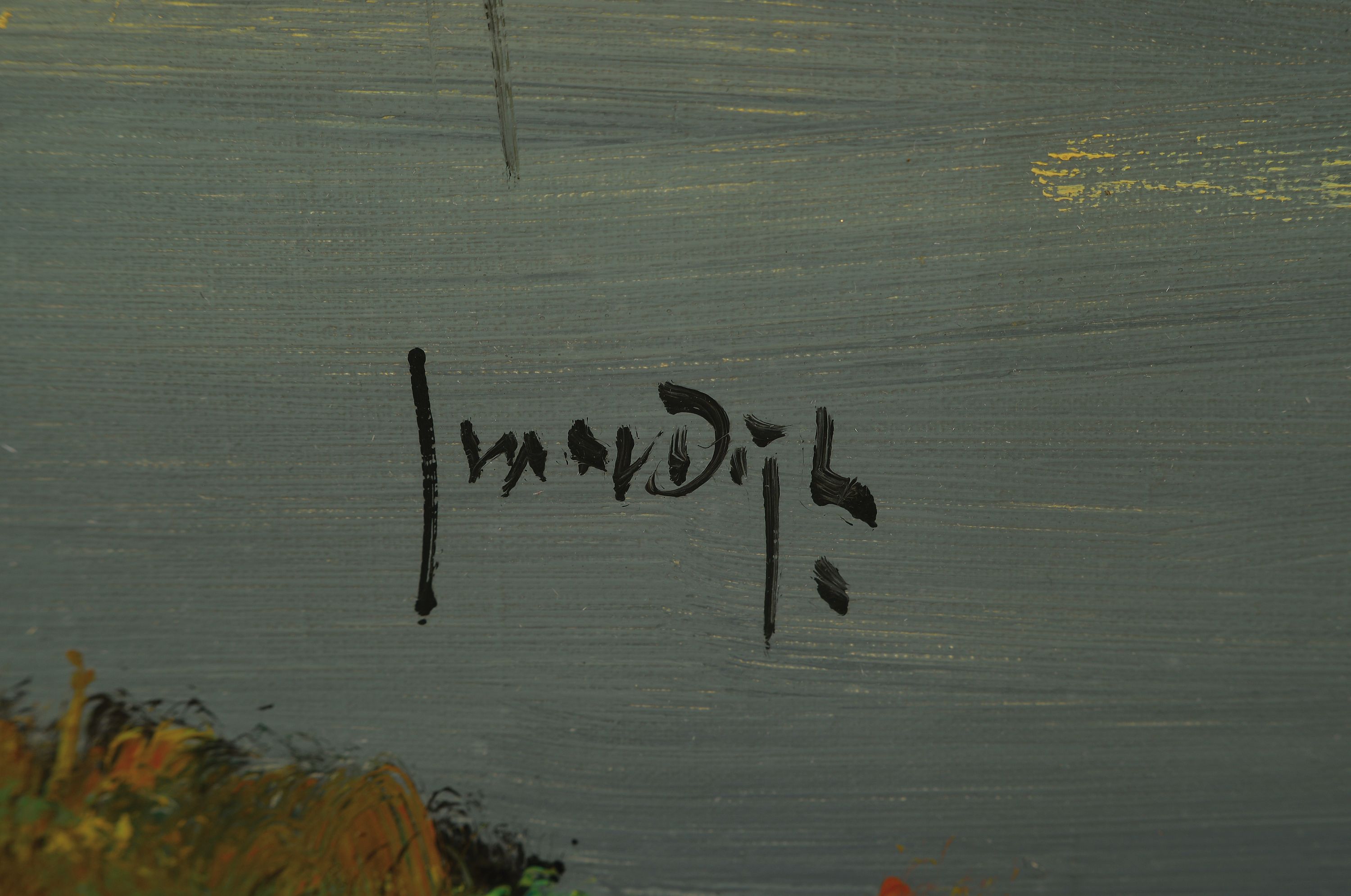 Detail a: Jos van Dijk, 1913-2000, Holländische Landschaft mit Kanal und Windmühle, Öl/Lwd, li. u. sign., ca. 70x100cm, R. ca. 88x118cm