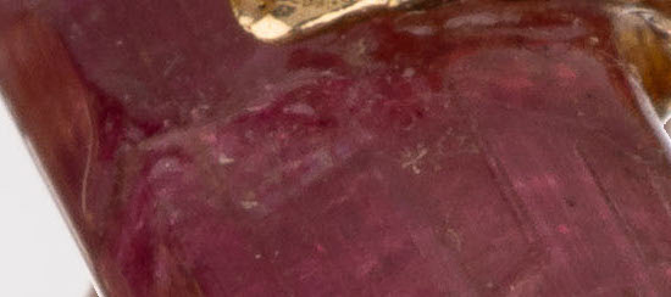 Detail a: 18 kt Gold Turmalin-Anhänger, GG 750/000 gepr., rosafarb. Turmalin-Rohstein mit nat. Merkmalen, (Klebespuren/gebrochen) Einzelanfertigung, ca. 9.5 ...