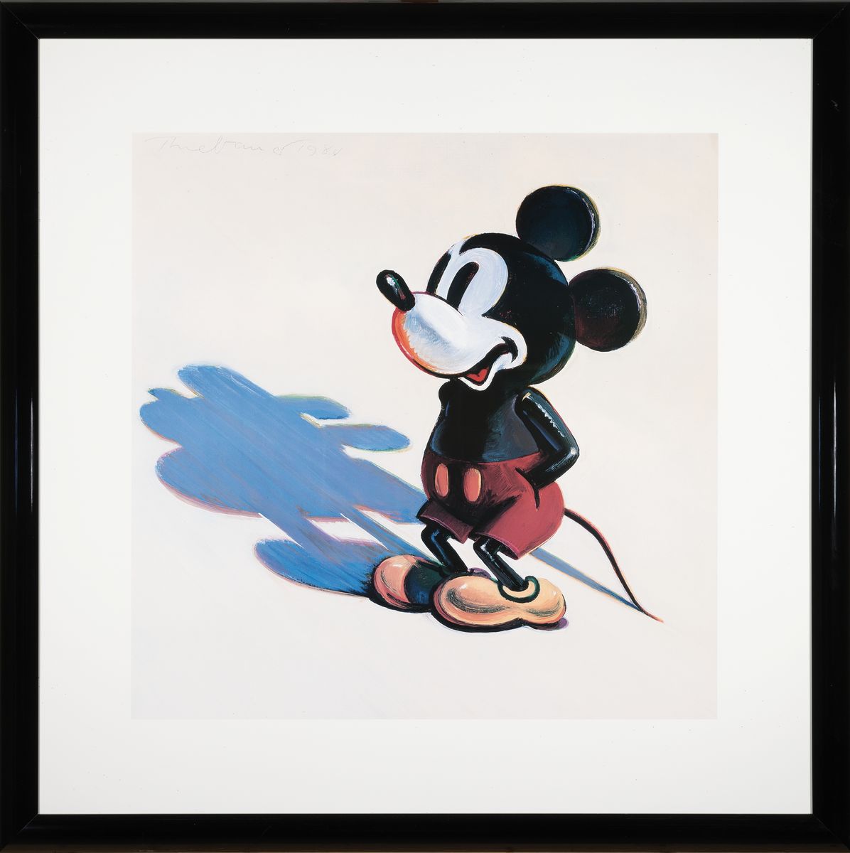 Detail k: Wayne Thiebaud, 1920-2021, Mickey Mouse, Farboffset, ca. 72x72cm, u.Gl., R. ca. 106x106cm