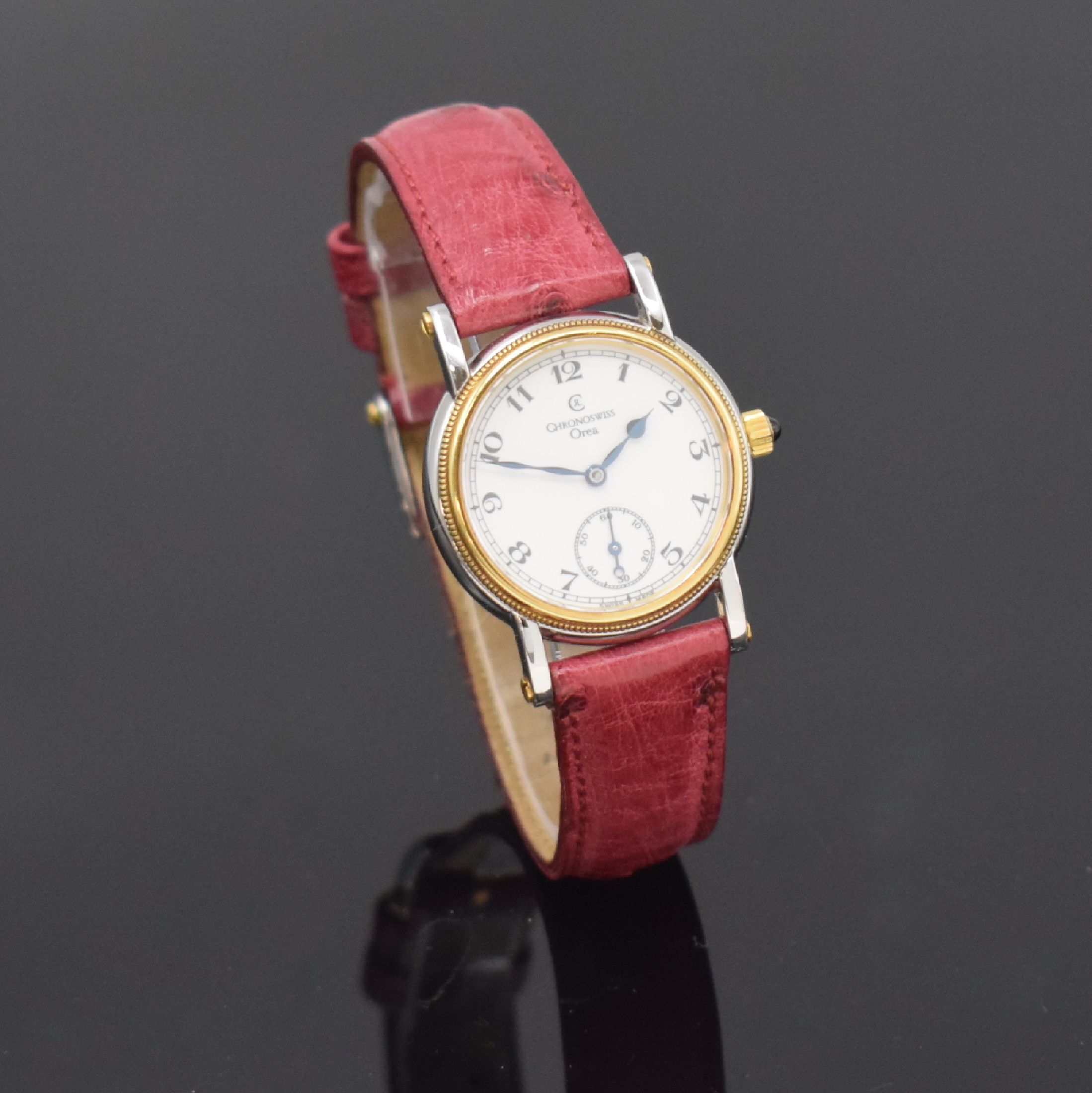 Detail b: CHRONOSWISS Damenarmbanduhr Orea in Stahl/Gold Referenz CH7162, Schweiz um 2010, Edelstahl/Gold kombiniert inkl. orig. Lederband m. orig. Dornschl., ...