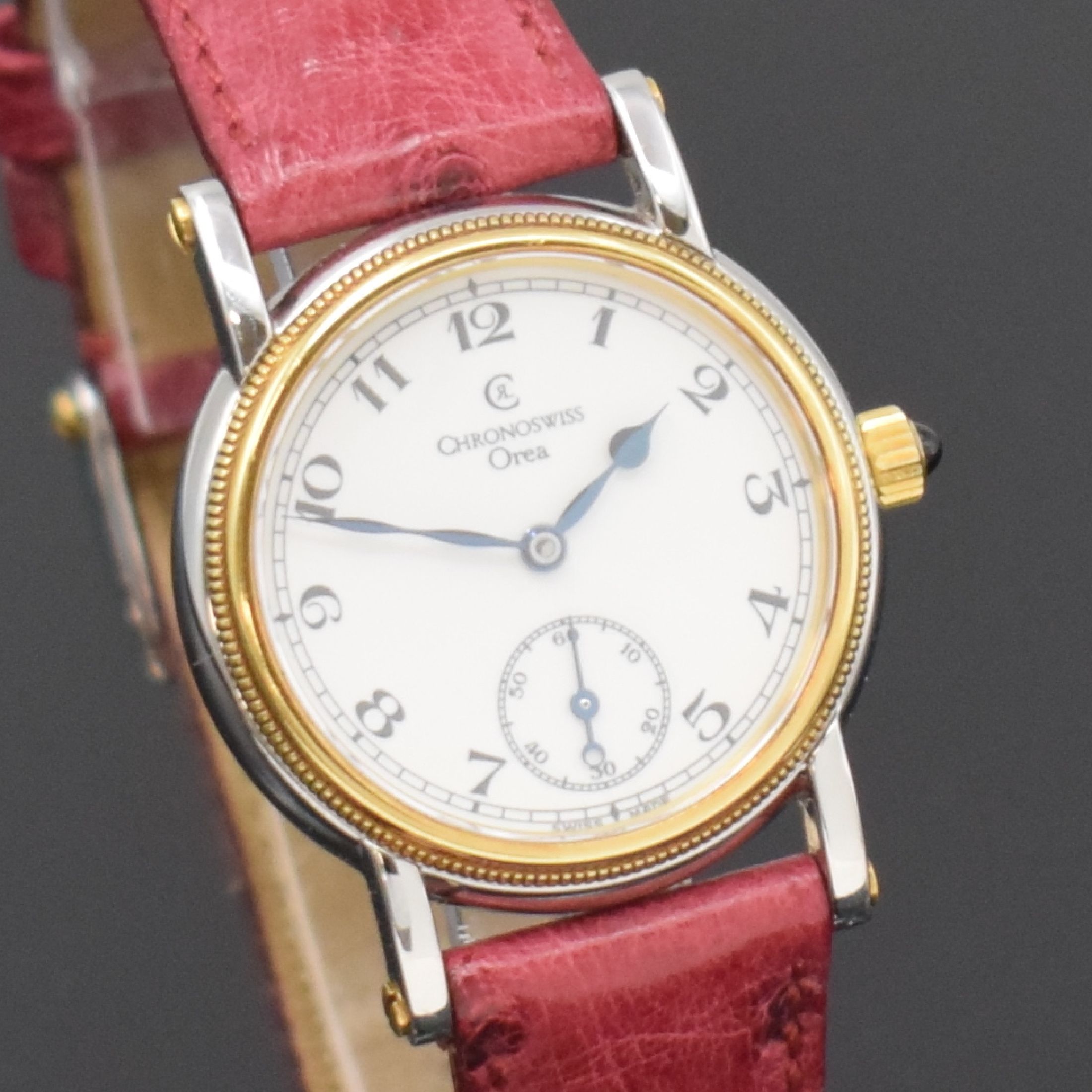 Detail c: CHRONOSWISS Damenarmbanduhr Orea in Stahl/Gold Referenz CH7162, Schweiz um 2010, Edelstahl/Gold kombiniert inkl. orig. Lederband m. orig. Dornschl., ...