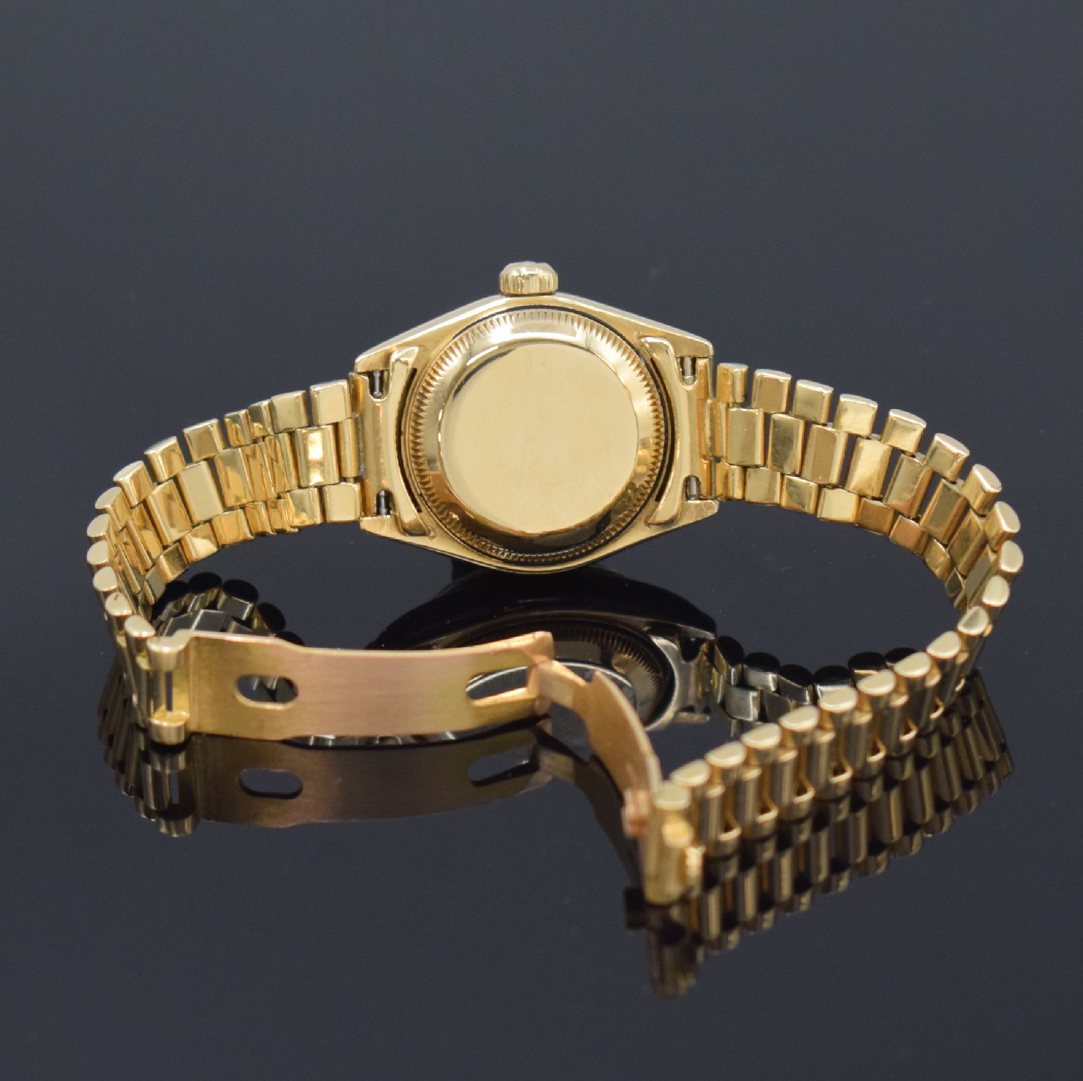 Detail d: ROLEX Damenarmbanduhr Oyster Perpetual Datejust Referenz 69178, Schweiz um 1986, Chronometer der Superlative in GG 750/000 inkl. Präsidentband m. ...