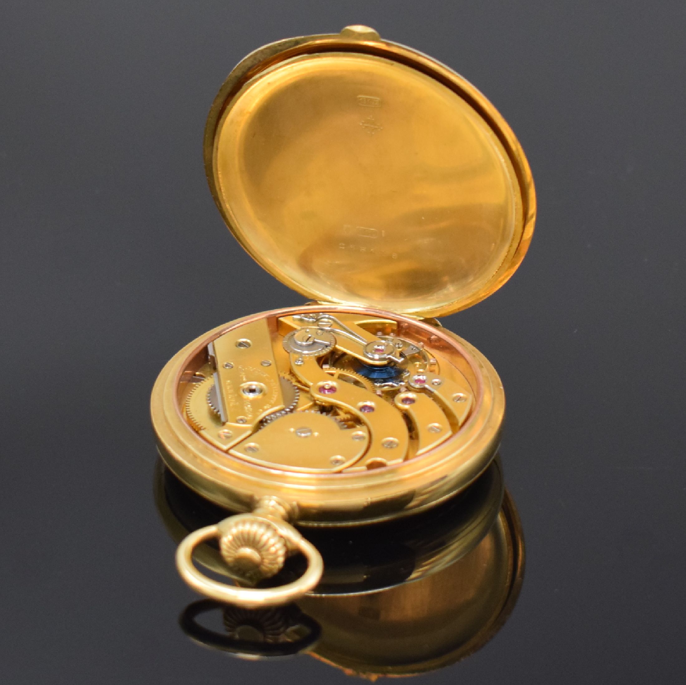 Detail h: PATEK PHILIPPE Savonette in GG 750/000, Schweiz für den russischen Markt um 1915, streifen-guill. 3-Deckel-Goldgeh., a-goutte Schlüsse, späteres ...