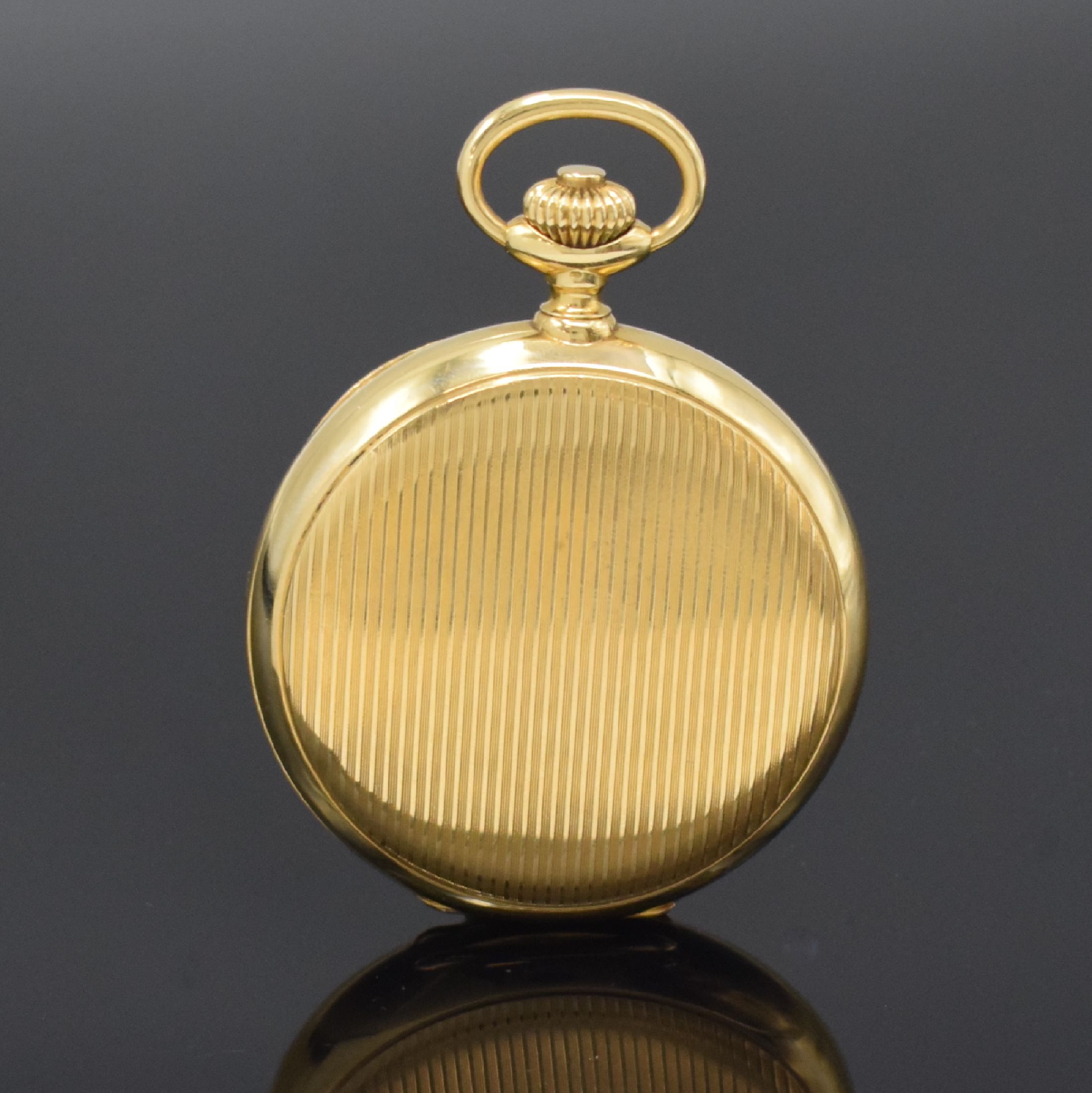 Detail m: PATEK PHILIPPE Savonette in GG 750/000, Schweiz für den russischen Markt um 1915, streifen-guill. 3-Deckel-Goldgeh., a-goutte Schlüsse, späteres ...
