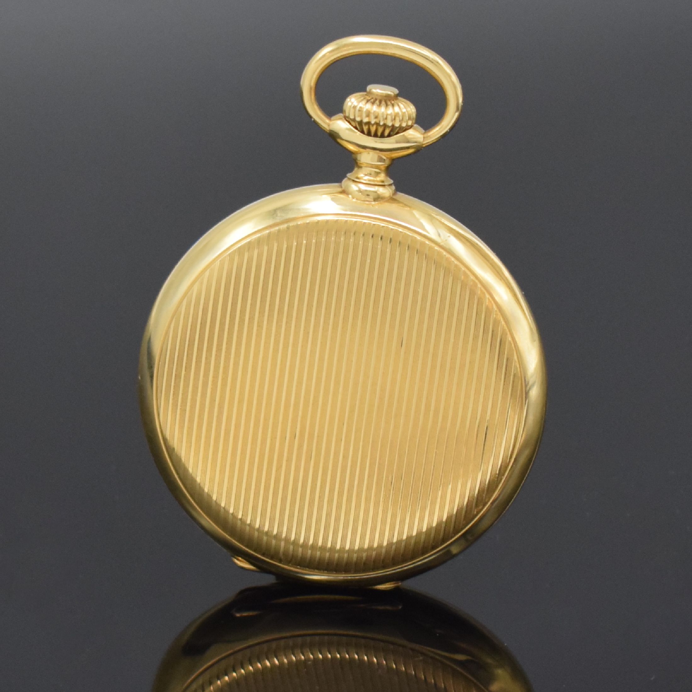 Detail n: PATEK PHILIPPE Savonette in GG 750/000, Schweiz für den russischen Markt um 1915, streifen-guill. 3-Deckel-Goldgeh., a-goutte Schlüsse, späteres ...