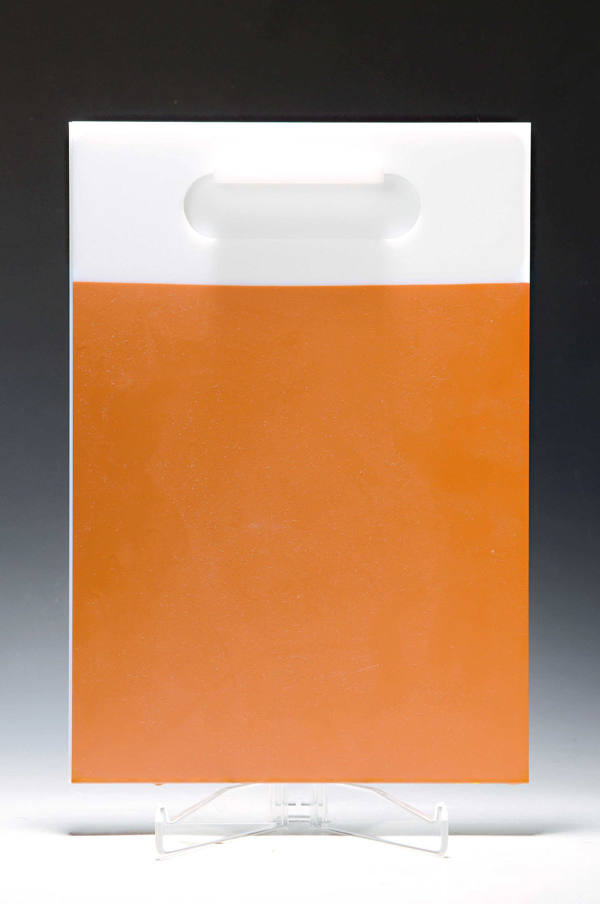 Rainer Splitt, geb. 1963 Celle, "getauchte Tafel", 2005, Ed. 4/15, 2 Polyurethanplatten, orangefarben getaucht, 39x27 cm, rückseitig ...