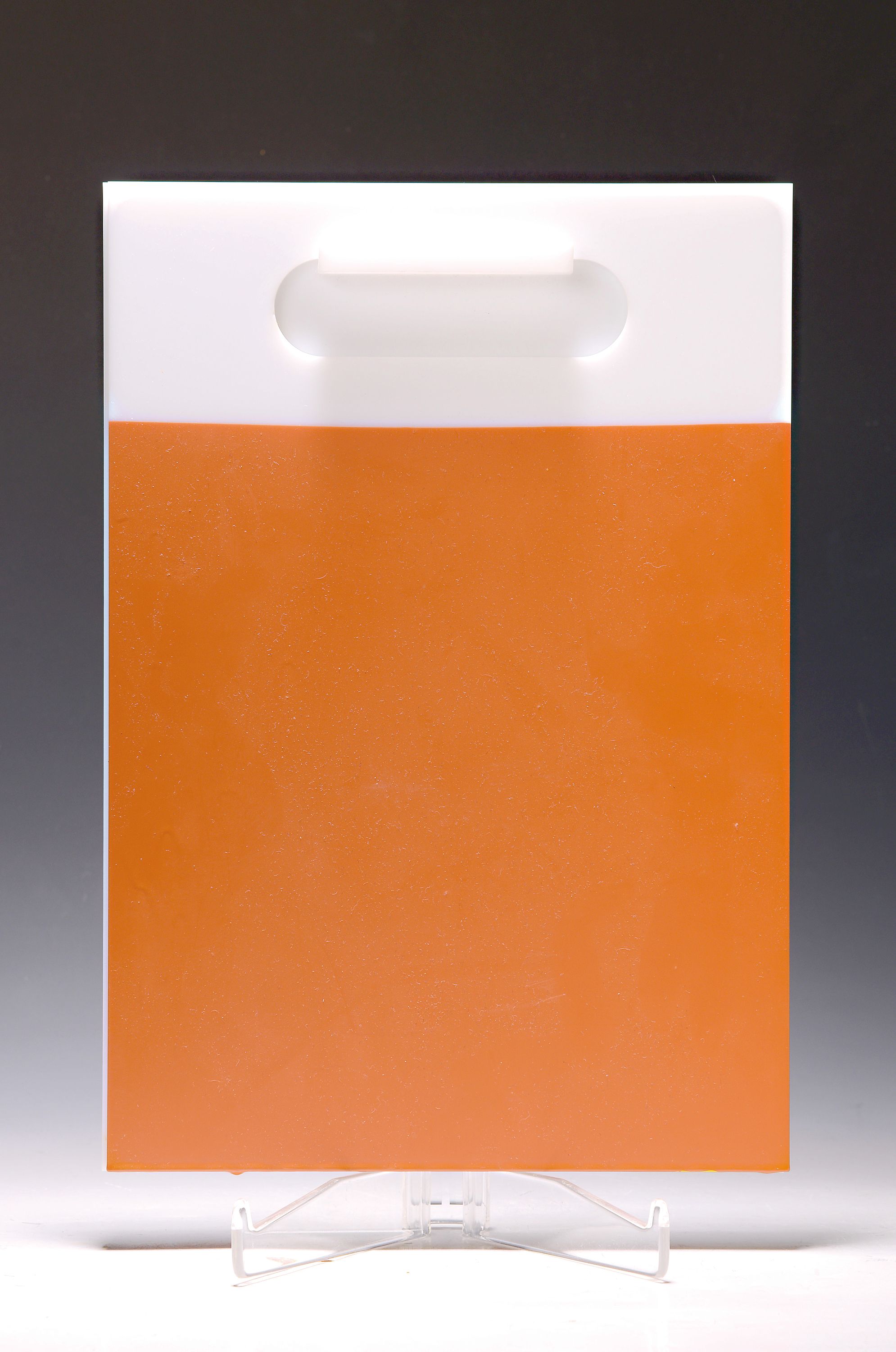 Detail k: Rainer Splitt, geb. 1963 Celle, "getauchte Tafel", 2005, Ed. 4/15, 2 Polyurethanplatten, orangefarben getaucht, 39x27 cm, rückseitig ...