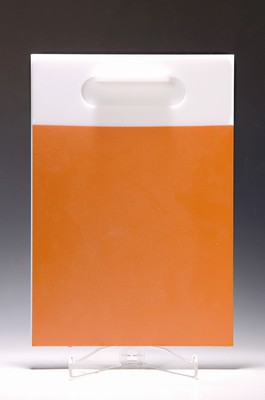 26741899k - Rainer Splitt, born 1963 Celle, #"dipped table#", 2005, Ed. 4/15, 2 polyurethane panels, dipped orange, 39x27 cm, signed and dated on the back