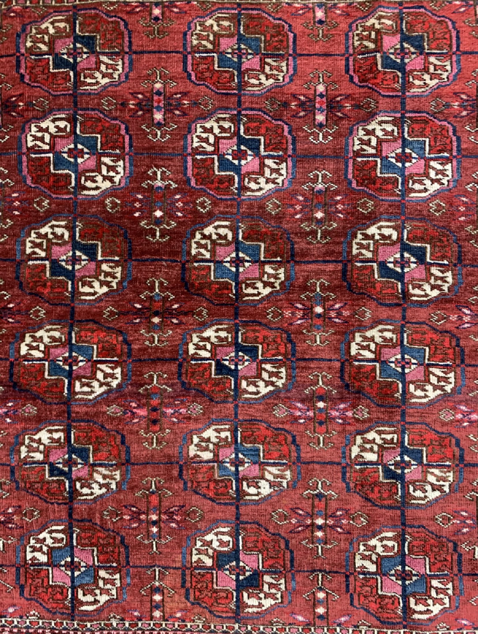 Detail b: Antiker Herdteppich, Turkmenistan, 19.Jhd, Wolle auf Wolle, ca. 120 x 91 cm, EHZ: 3