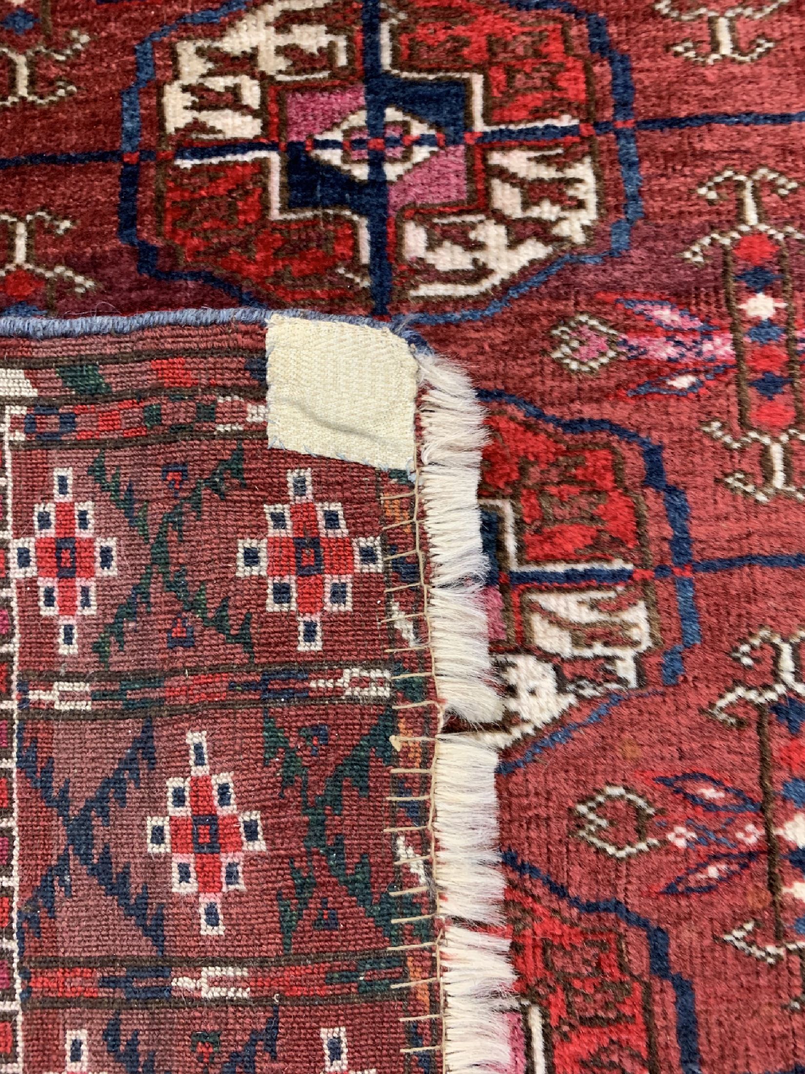 Detail e: Antiker Herdteppich, Turkmenistan, 19.Jhd, Wolle auf Wolle, ca. 120 x 91 cm, EHZ: 3