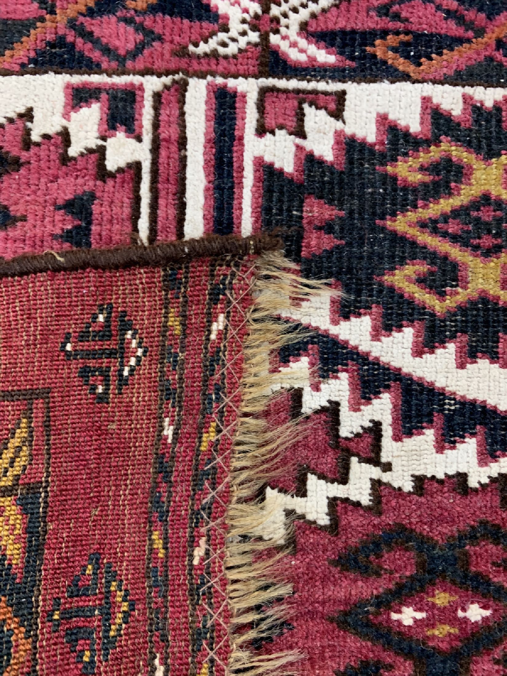 Detail d: Antiker Torba, Turkmenistan, 19.Jhd, Wolle auf Wolle, ca. 123 x 45 cm, EHZ: 3