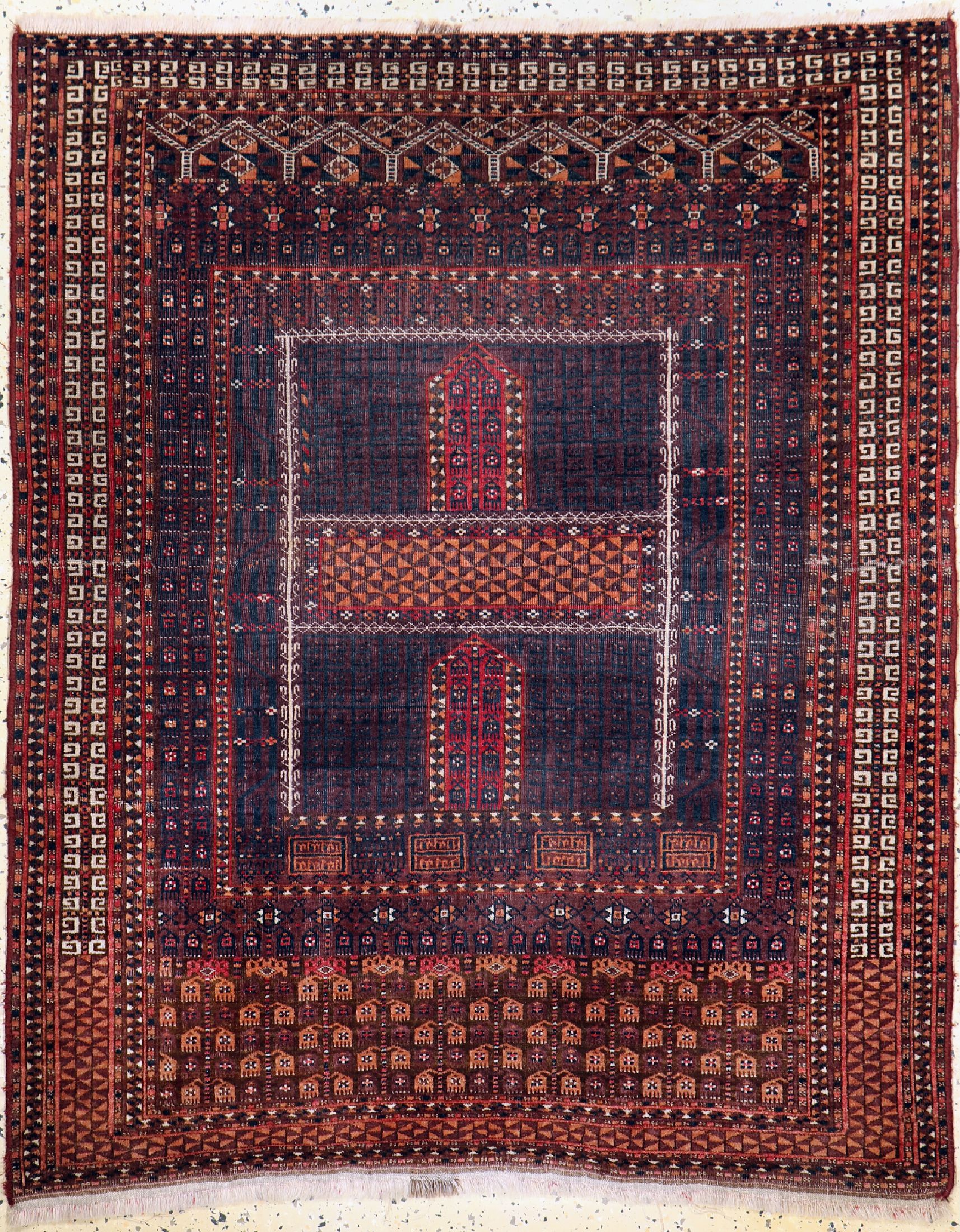 Antiker Engsi, Turkmenistan, 19.Jhd, Wolle auf Wolle, ca. 147 x 122 cm, EHZ: 3