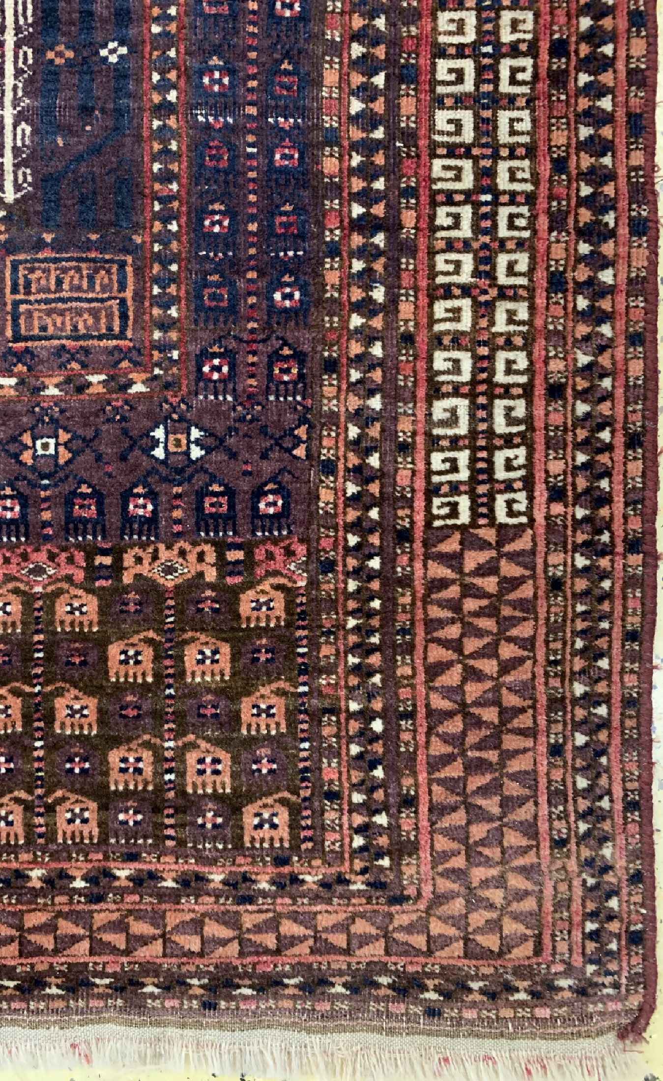 Detail a: Antiker Engsi, Turkmenistan, 19.Jhd, Wolle auf Wolle, ca. 147 x 122 cm, EHZ: 3