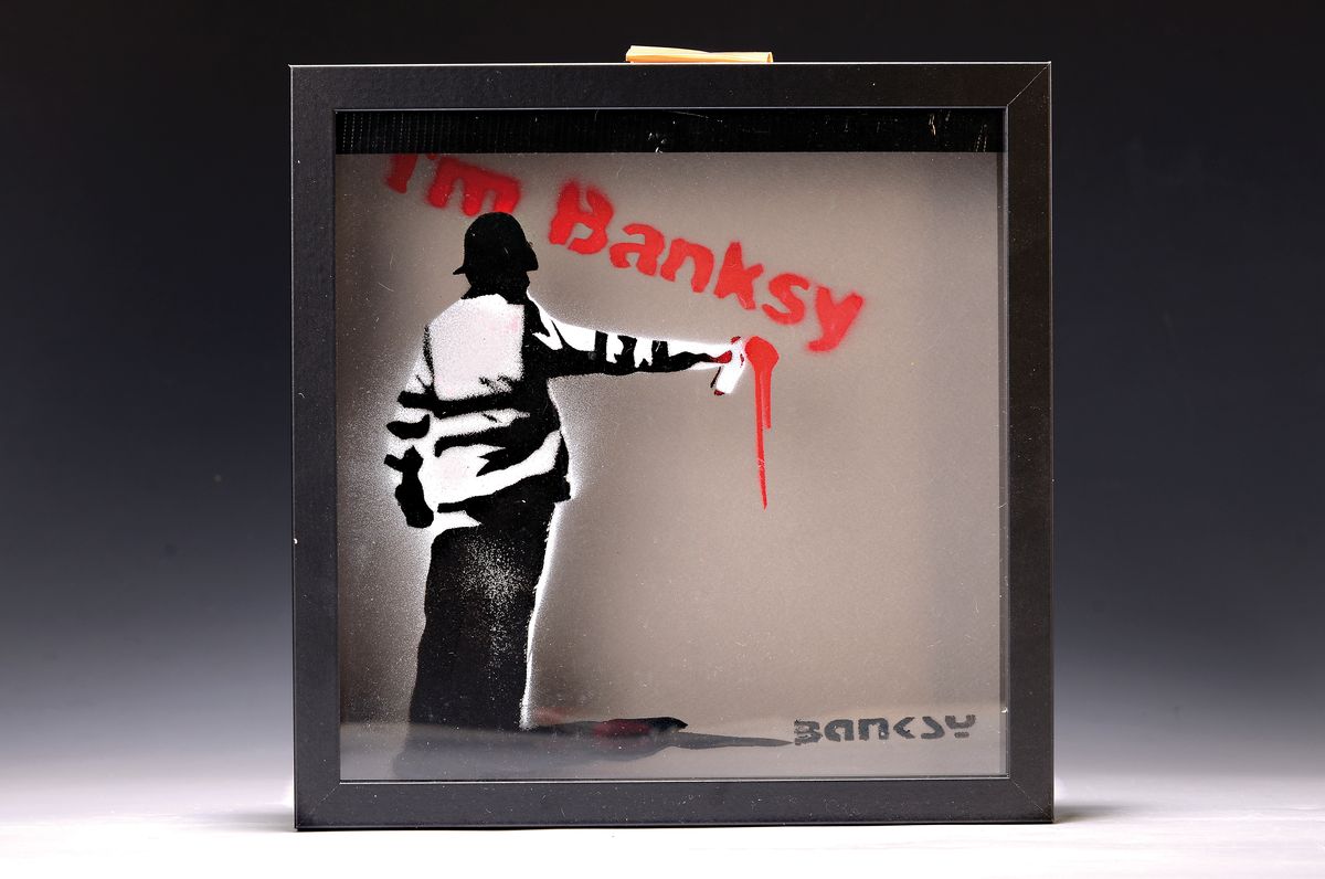 Detail k: Banksy, Dismal Shadow Box von 2015, Objektkasten, Sprayer-I'm Banksy, rückseitig sign.: Banksy is Dismal, ca. 27x27x6cm, num. 6/10, mit ...
