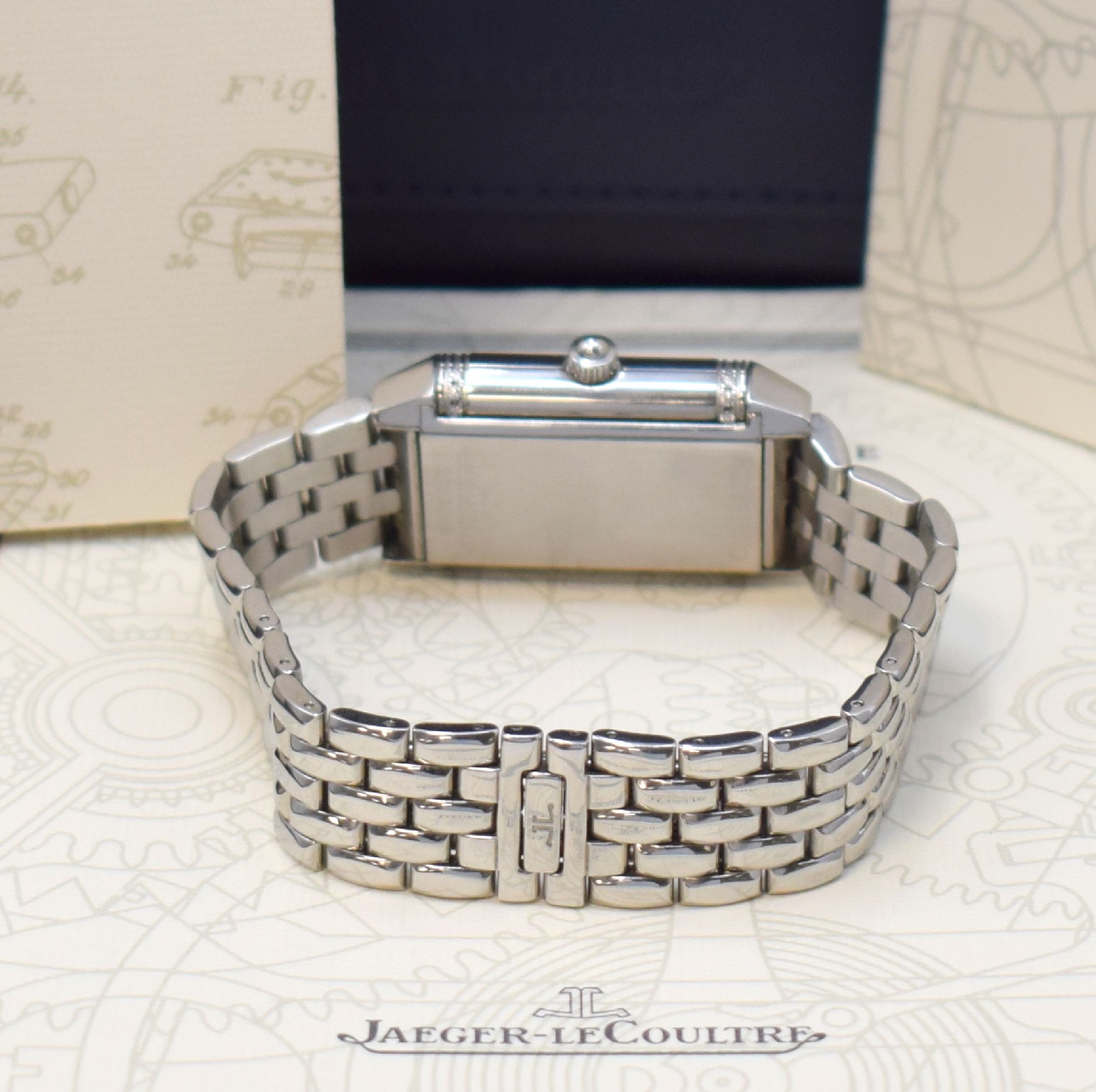 Detail c: Jaeger-LeCoultre Damenarmbanduhr Reverso Duetto Referenz 256.8.75, Handaufzug, Schweiz verk. lt. beil. Pap. 11/2002, im Edelstahl-Wendegeh., eine ...