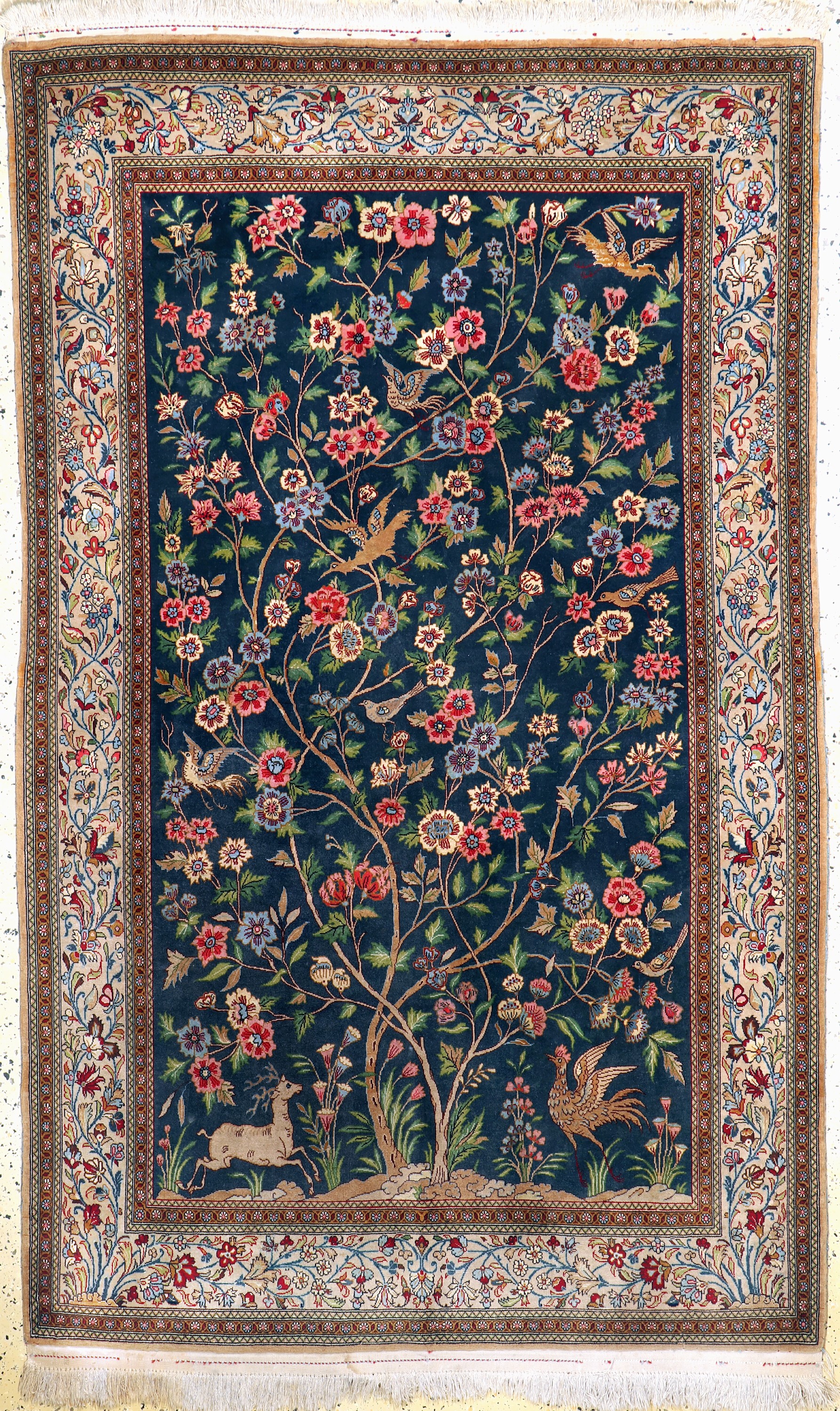 Ghom Kork, Persien, um 1960, Korkwolle mit Seide, ca. 230 x 140 cm, EHZ: 2