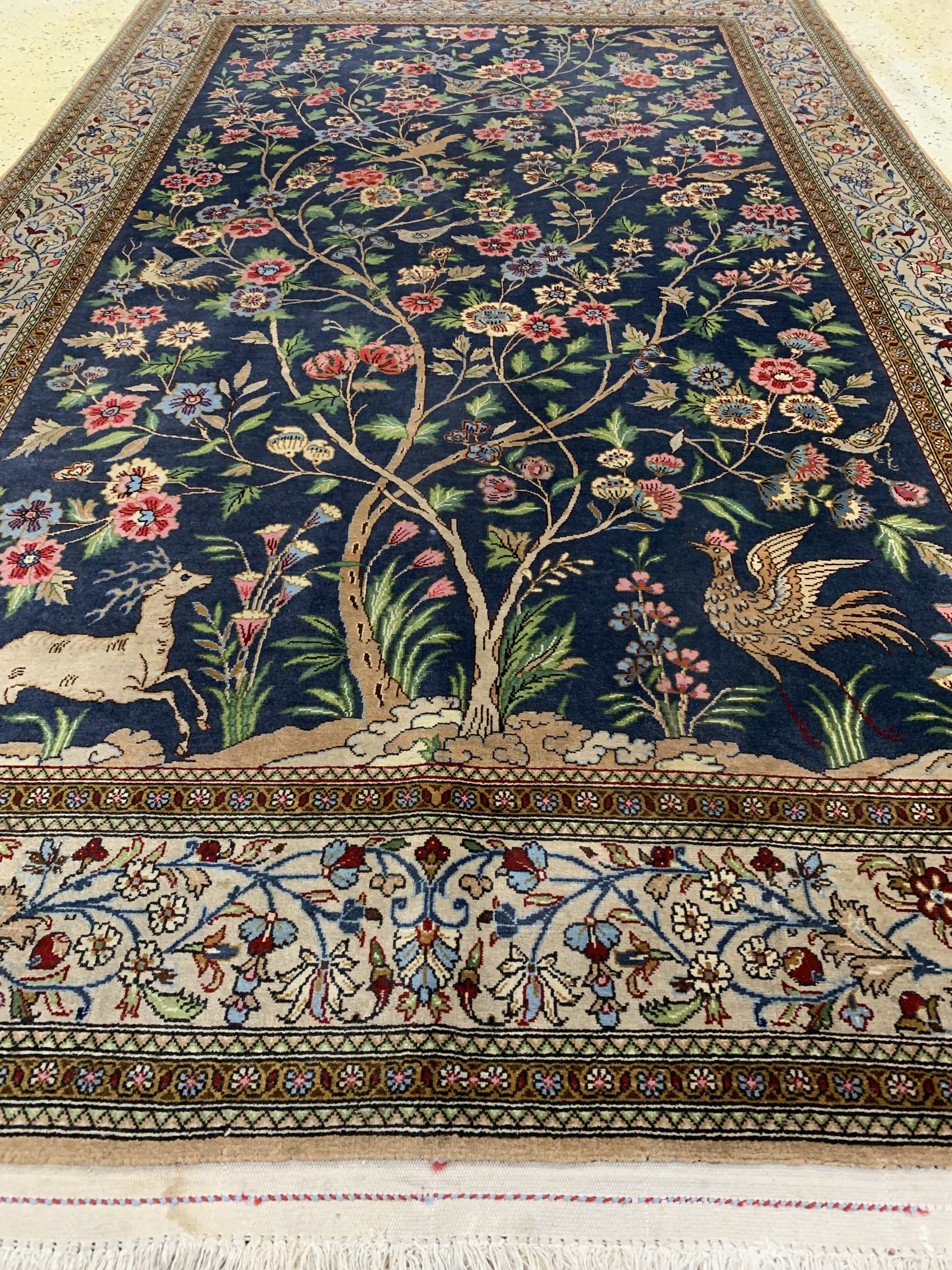 Detail d: Ghom Kork, Persien, um 1960, Korkwolle mit Seide, ca. 230 x 140 cm, EHZ: 2