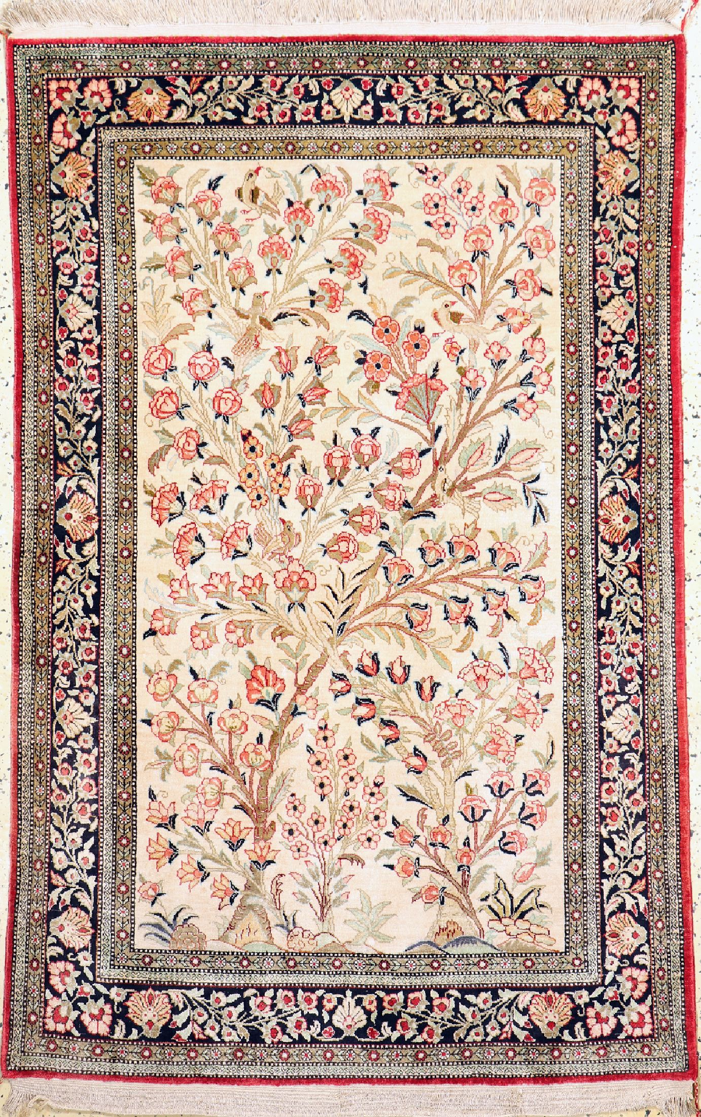 Ghom Seide, Persien, um 1950, reine Naturseide, ca. 158 x 105 cm, EHZ: 2