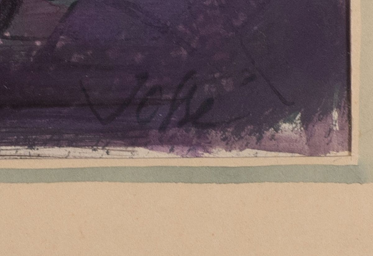 Detail m: Friedrich Jossé, 1897 Wolfstein/Pfalz-1994 Speyer, zwei Werke: Gouache auf Papier, jeweils eine abstrakte Komposition, 1x li. unten sign., ca. ...
