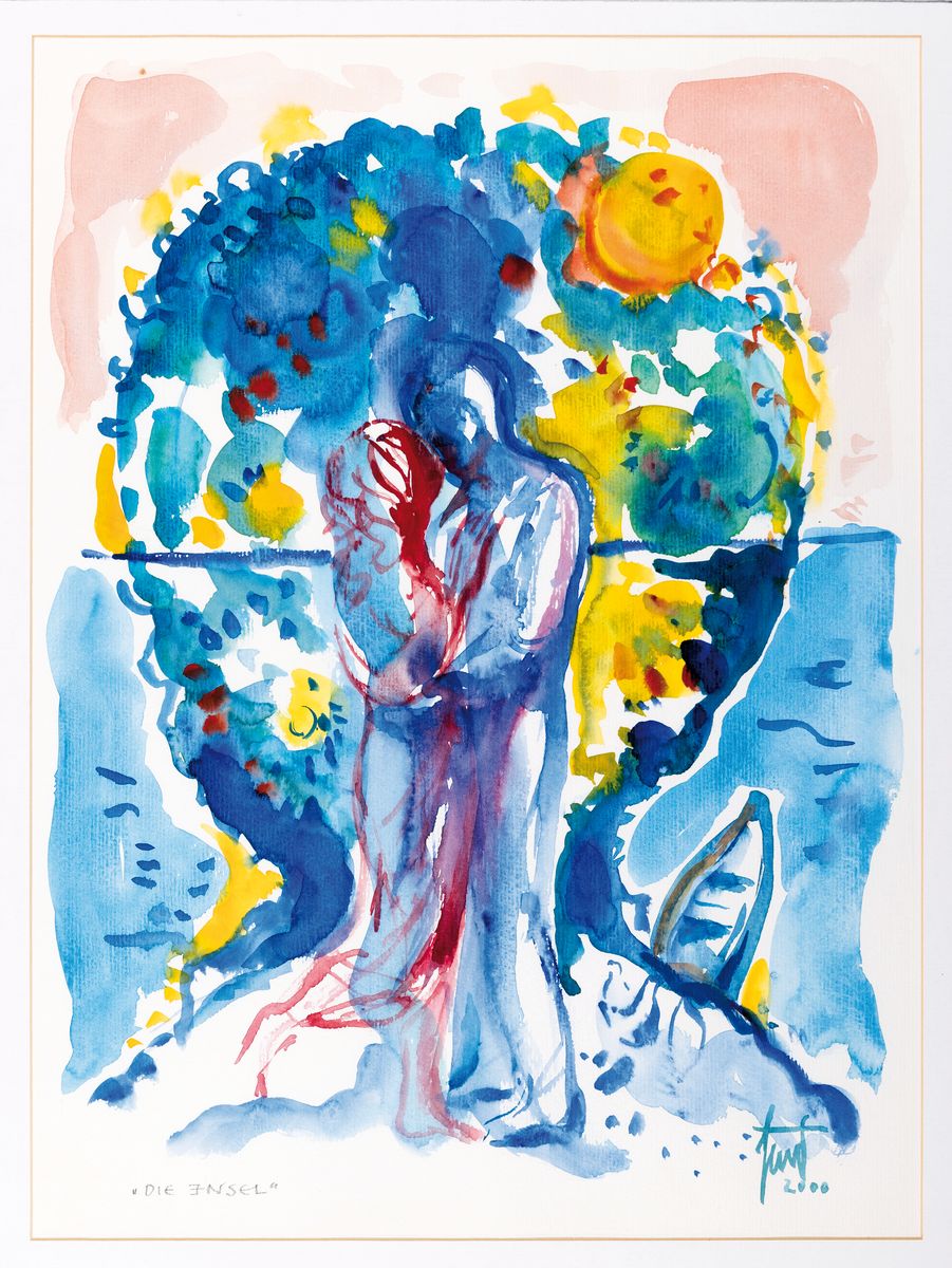 Georg Günther Zeuner, 1923 Dresden-2011 Speyer, Konvolut aus 5 Lithographien und zwei Gouachen: Lithos: zwei Liegende, 1978 , ca. 39x28cm, PP, ...