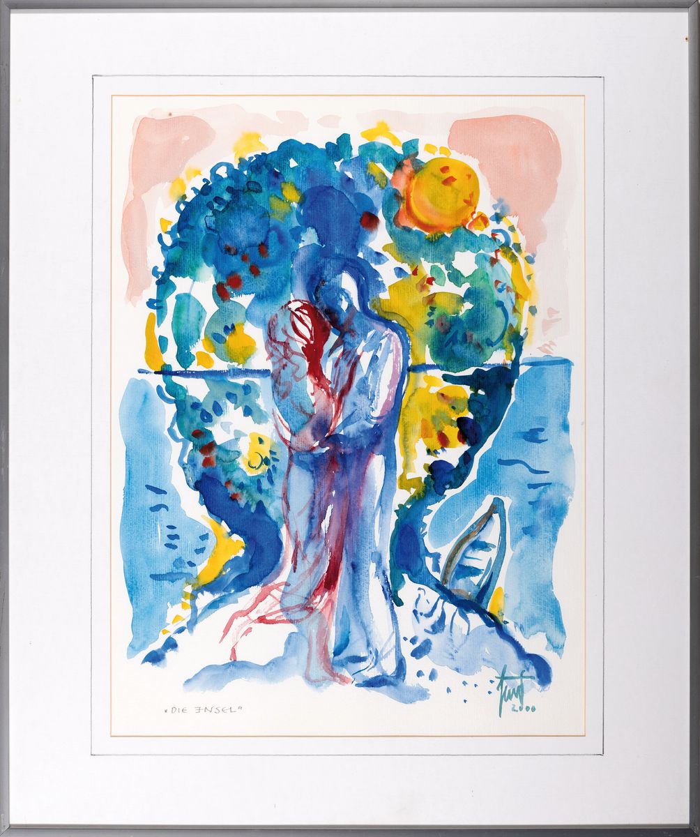 Detail k: Georg Günther Zeuner, 1923 Dresden-2011 Speyer, Konvolut aus 5 Lithographien und zwei Gouachen: Lithos: zwei Liegende, 1978 , ca. 39x28cm, PP, ...