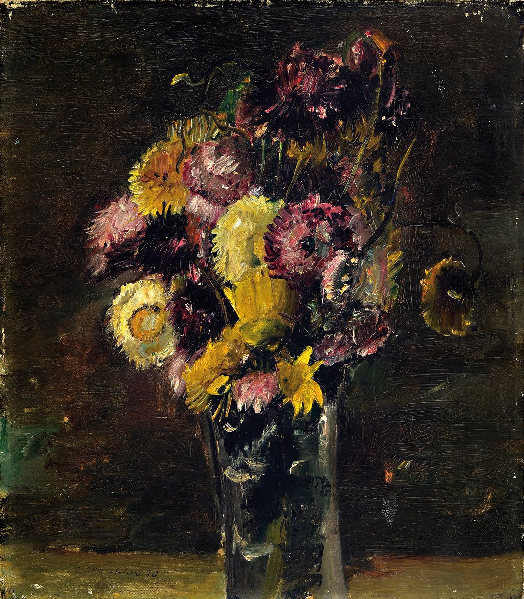 Arvid Mather, 1905 Barmen-1950 Düsseldorf, Blumenstillleben, Öl/Lwd, links unten sign., ca. 40x35cm, kleinere Oberflächenschäden