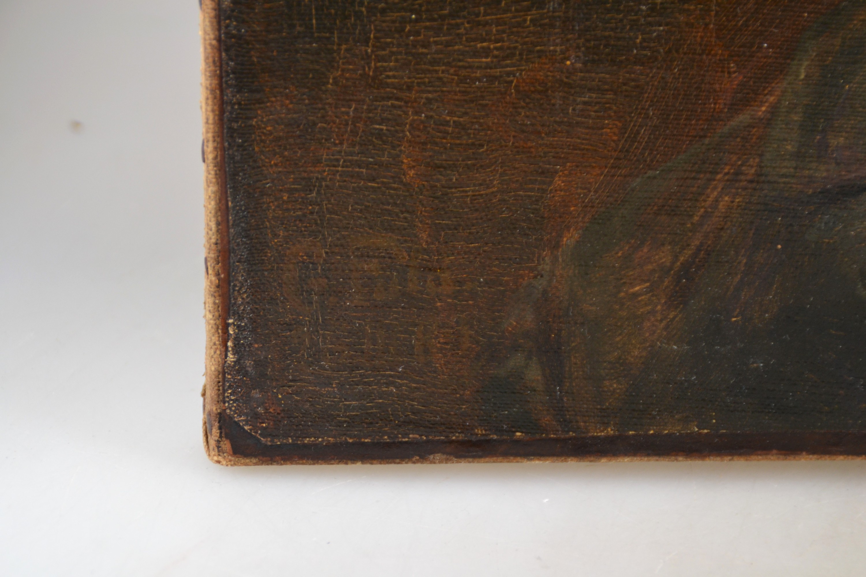 Detail c: G. Fuld o.ä., Porträtist des 19. Jh., En-face-Porträt eines bärtigen Mannes, Öl/Lwd, doubl., feine detailreiche Malerei mit gekonntem Inkarnat ...