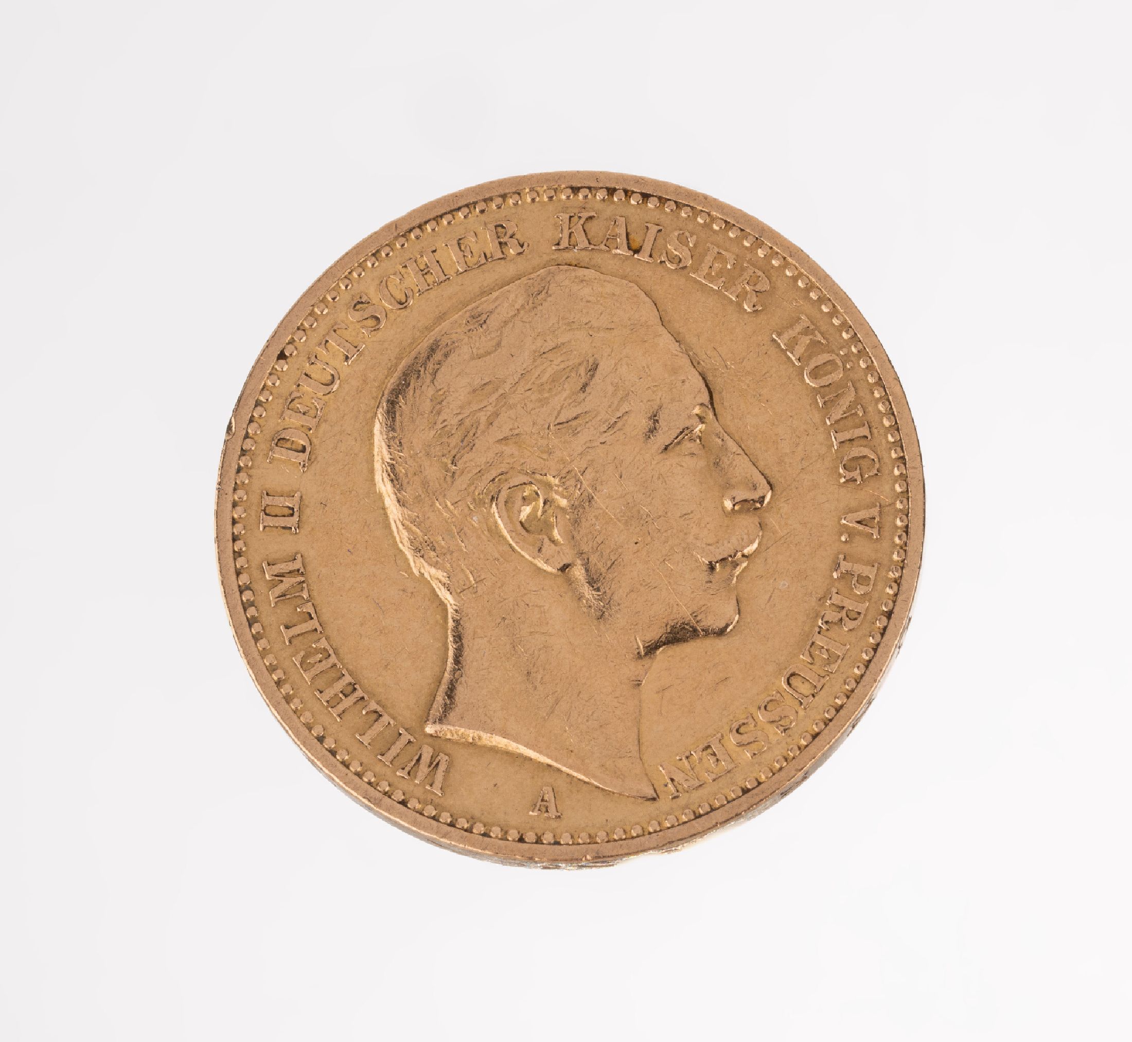 Goldmünze 20 Mark, Deutsches Reich 1893, Wilhelm II Deutscher Kaiser König von Preußen