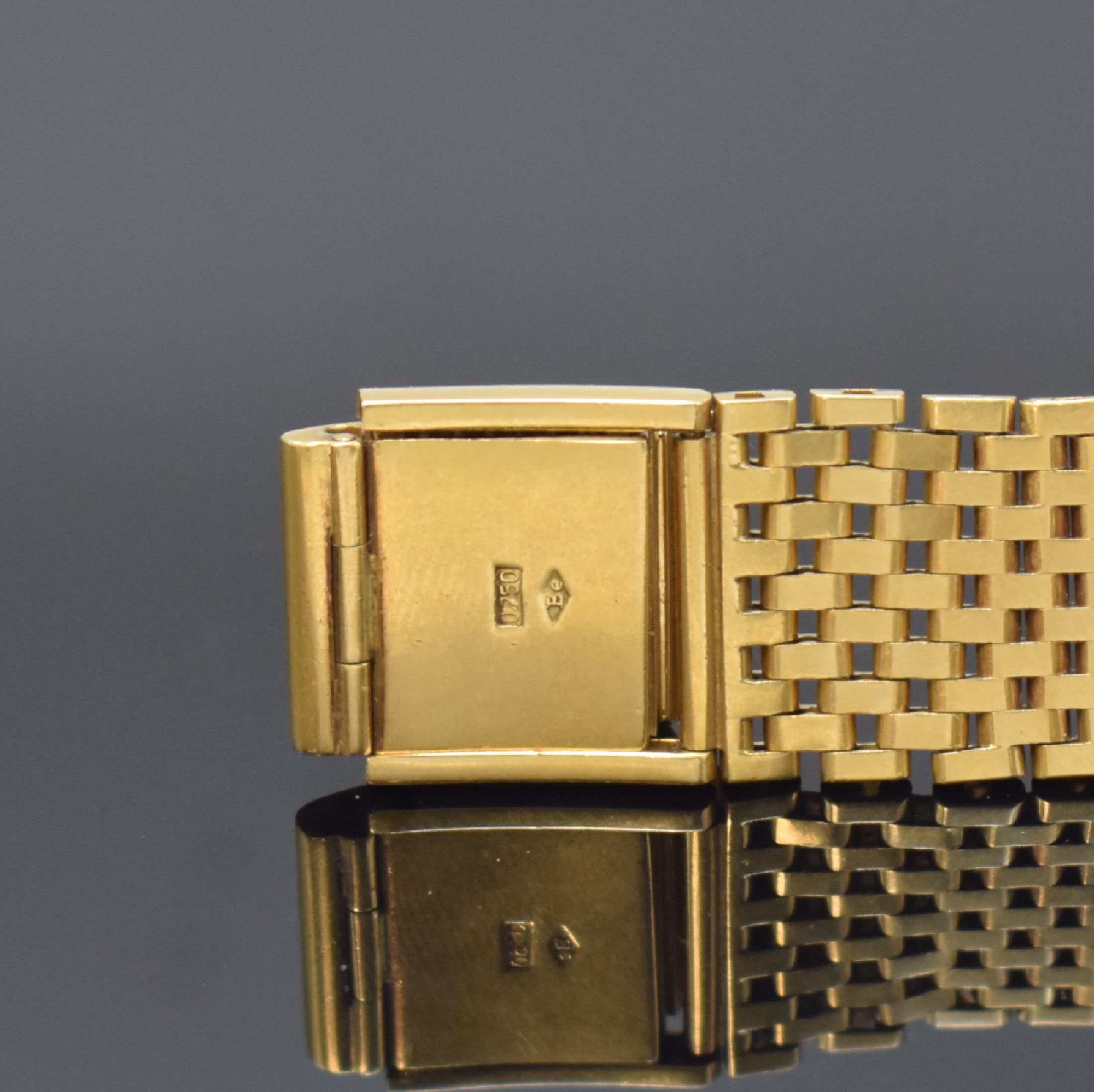 Detail b: ROLEX Zephyr sehr seltene "AMTLICH GEPRÜFTER CHRONOMETER" Herrenarmbanduhr Referenz 6582, Schweiz um 1955, GG 585/000 Geh. an festen ...