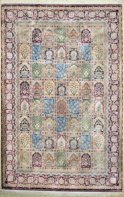 Image 26744974 - Fields of Qum (machine-woven), China, late 20th century, silk, approx. 300 x 195 cm, in need of cleaning, condition: 1-2. Rugs, Carpets & Flatweaves
