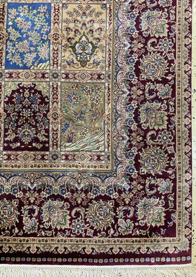 26744974a - Fields of Qum (machine-woven), China, late 20th century, silk, approx. 300 x 195 cm, in need of cleaning, condition: 1-2. Rugs, Carpets & Flatweaves