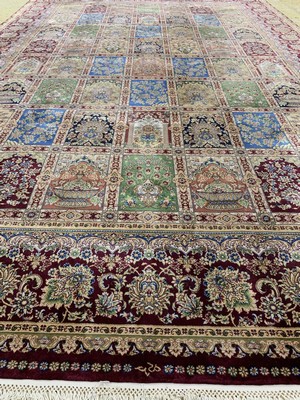 26744974d - Fields of Qum (machine-woven), China, late 20th century, silk, approx. 300 x 195 cm, in need of cleaning, condition: 1-2. Rugs, Carpets & Flatweaves