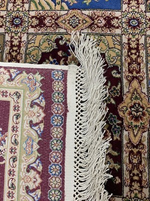 26744974e - Fields of Qum (machine-woven), China, late 20th century, silk, approx. 300 x 195 cm, in need of cleaning, condition: 1-2. Rugs, Carpets & Flatweaves