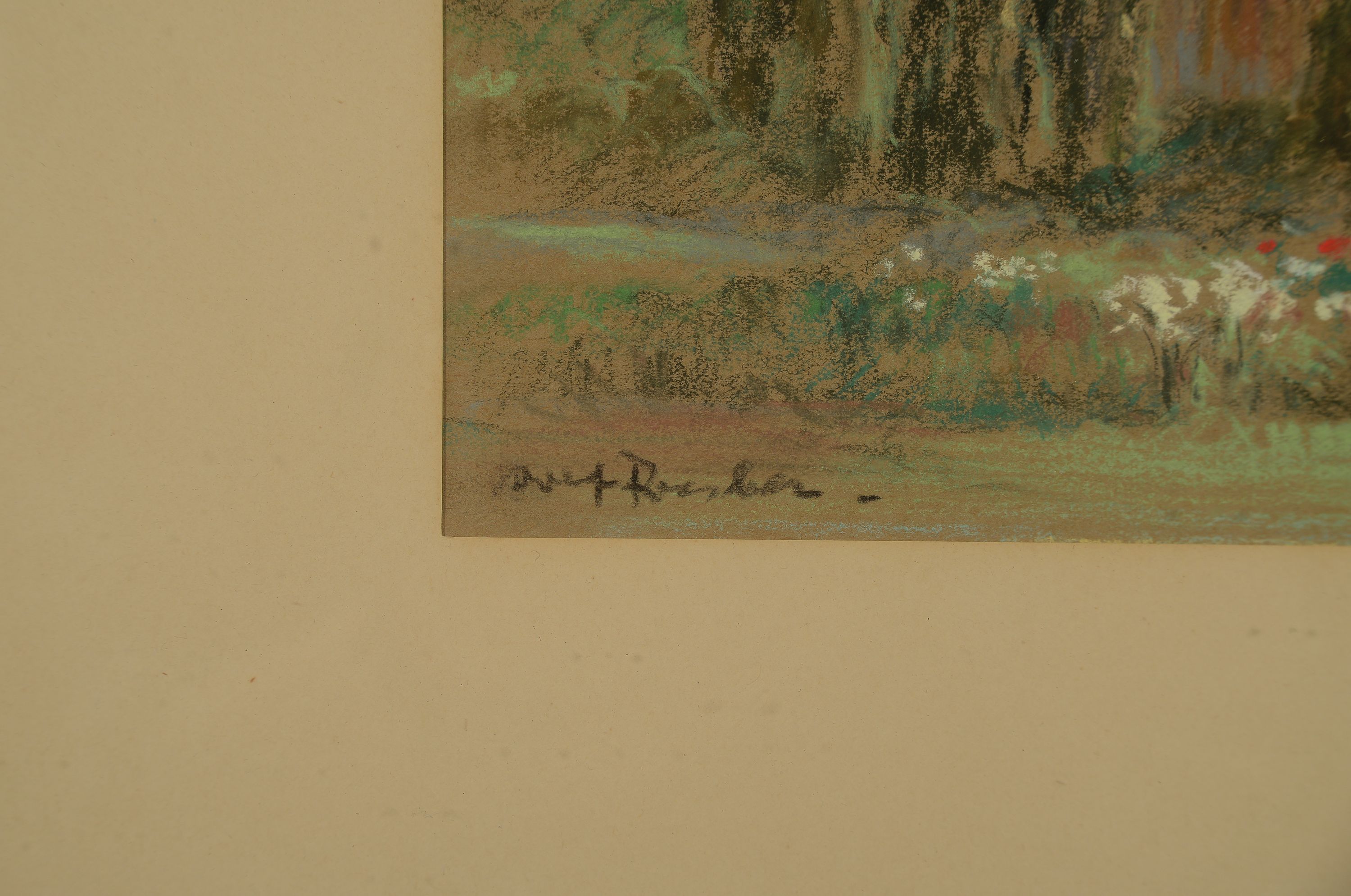 Detail a: Adolf Presber, 1896 Ramscheid-1997 Wiesbaden , Blick über Wiesbaden, links unten signiert, Pastell/Karton, unter PP und Glas gerahmt, 54x70 cm