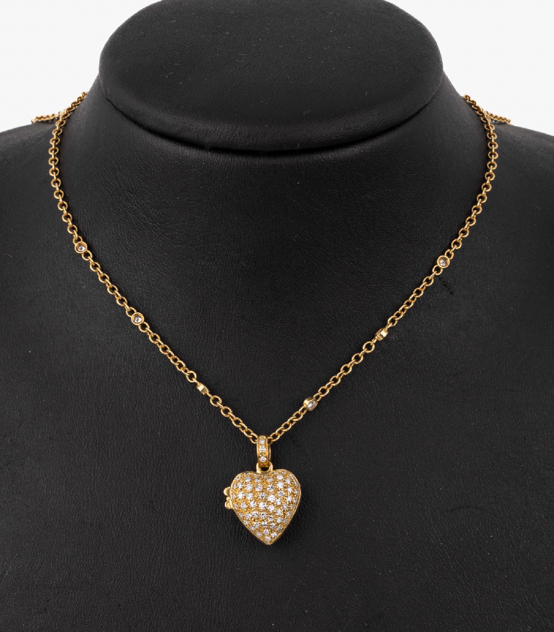 18 kt Gold Brillant-Anhänger, GG 750/000, Brillanten zus. ca. 1.0 ct Weiß/si, an Kette, L. ca. 40 cm, Karabinerschließe, ca. 11.7 g