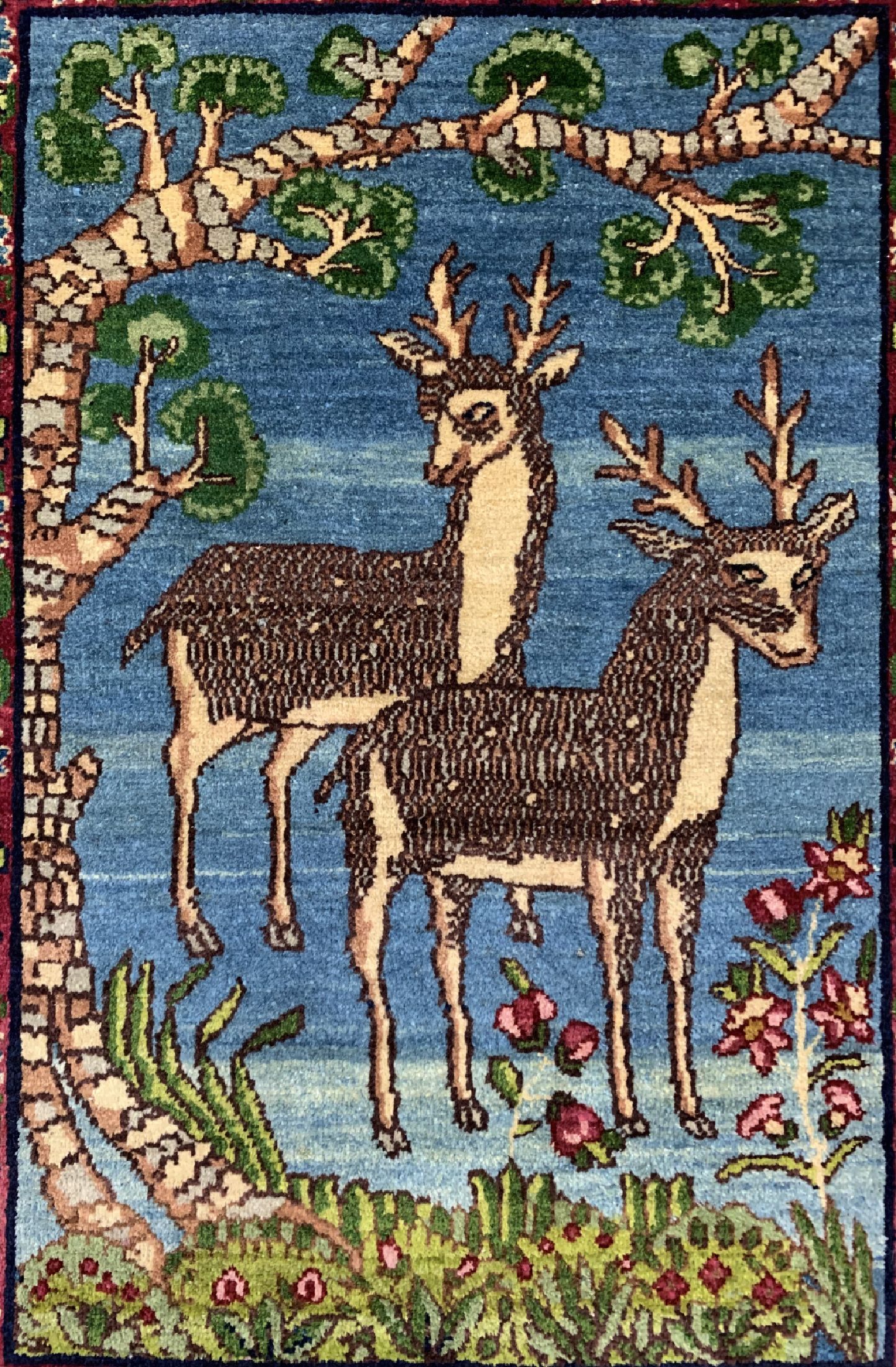 Detail a: Kerman Lawar, Persien, um 1920/1930, Wolle auf Baumwolle, ca. 74 x 53 cm, EHZ: 1-2