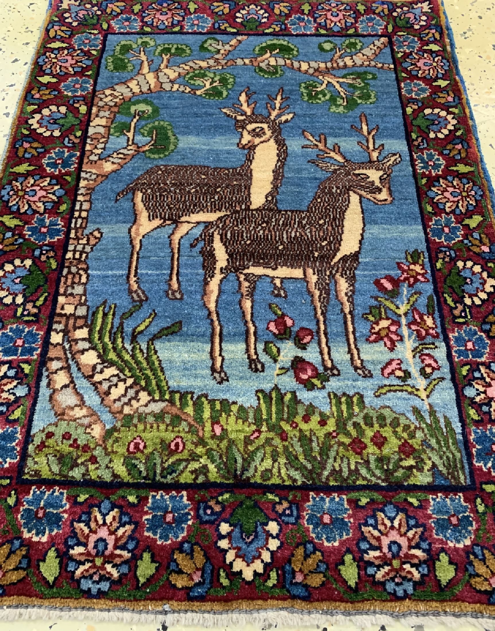 Detail b: Kerman Lawar, Persien, um 1920/1930, Wolle auf Baumwolle, ca. 74 x 53 cm, EHZ: 1-2