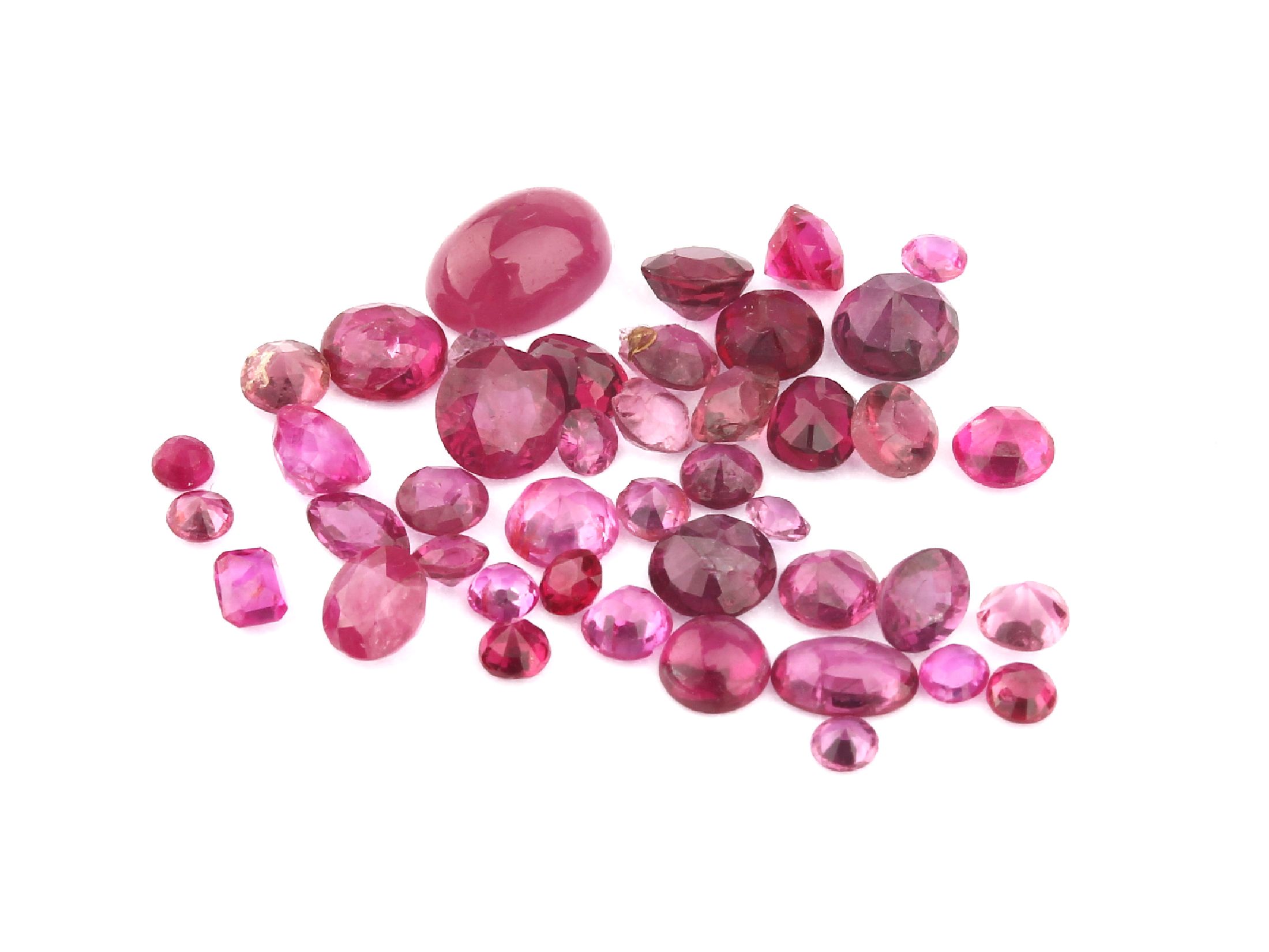 Lot lose Rubine, ca. 9.2 ct, versch. Schliffformen, Größen und Farbnuancen, Ausfassware